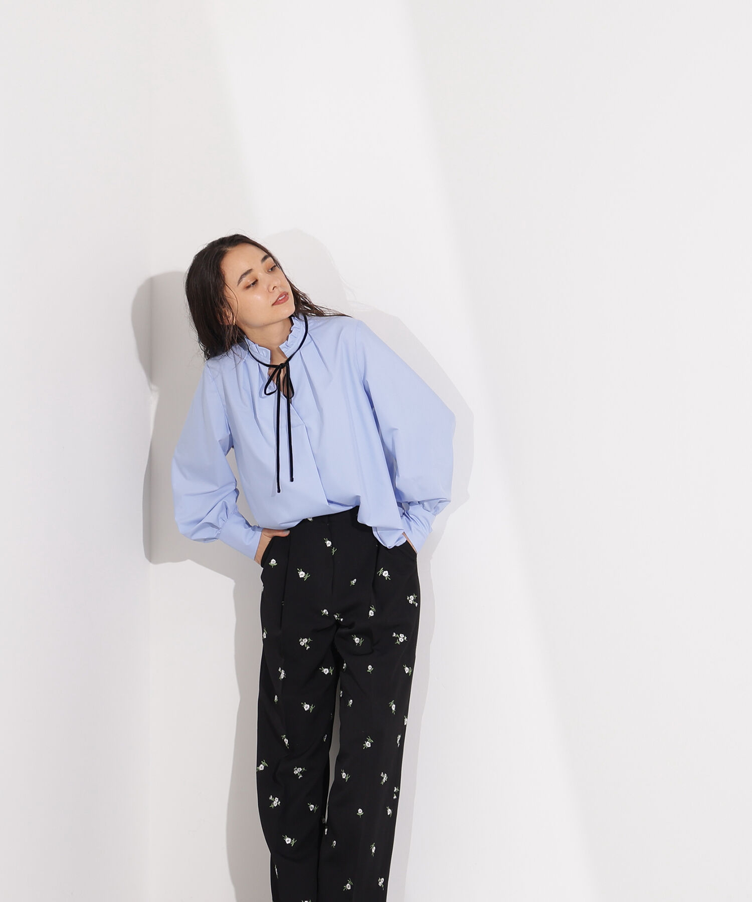  「ベロアリボンスキッパーブラウス」|シャツ・ブラウス|