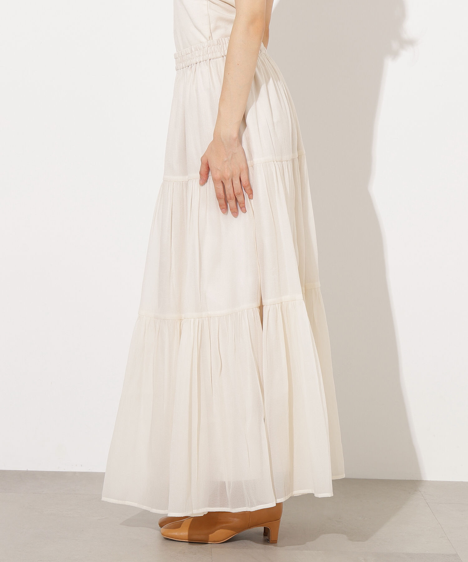  「オーガンジーティアードスカート」|スカート|