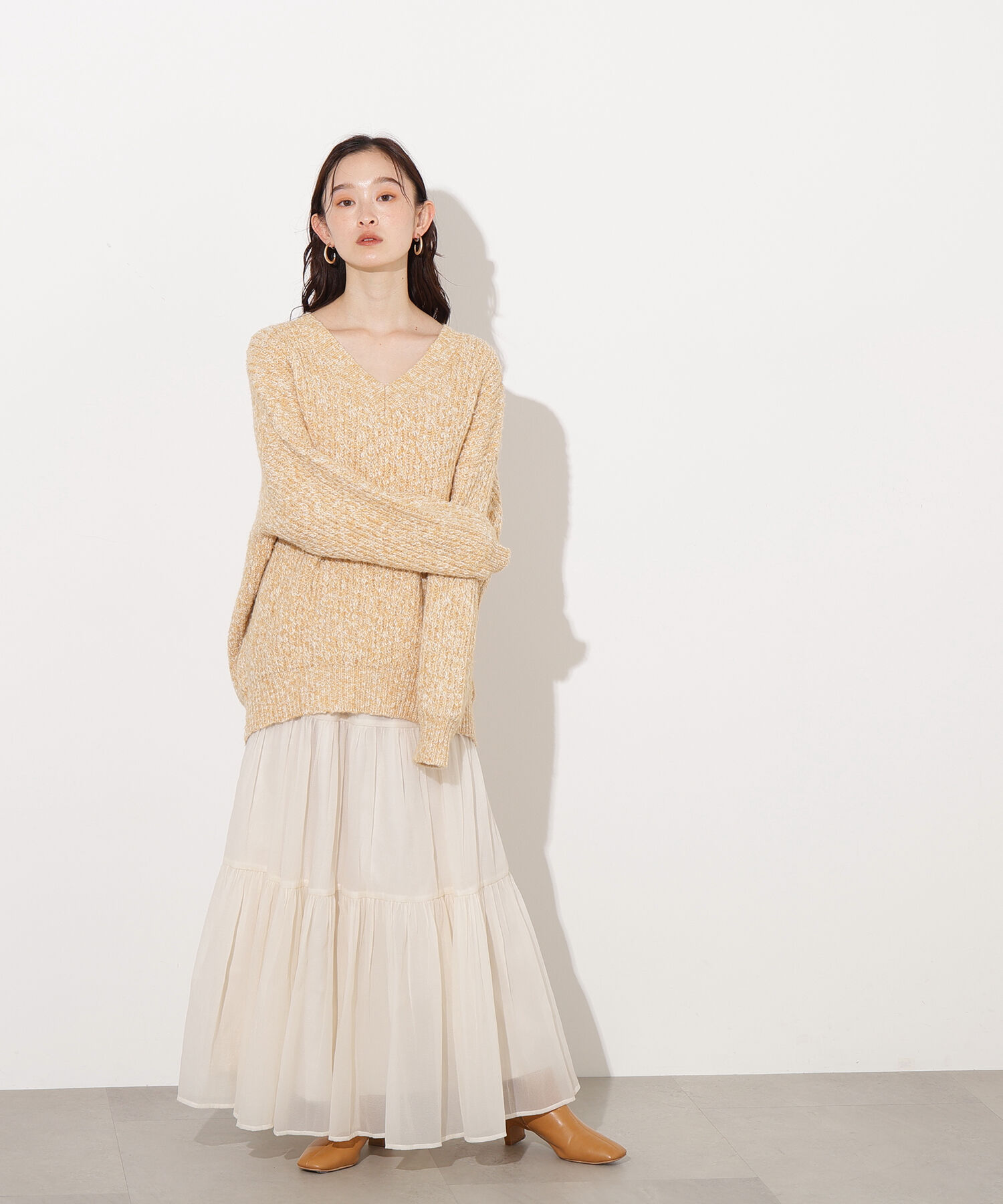  「オーガンジーティアードスカート」|スカート|
