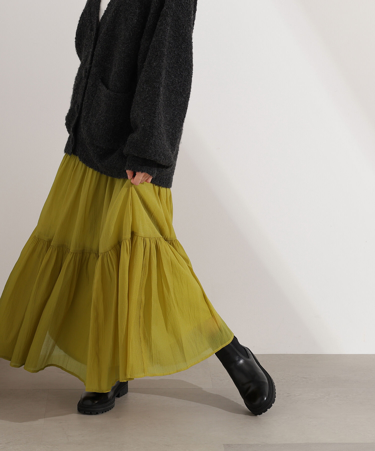  「オーガンジーティアードスカート」|スカート|