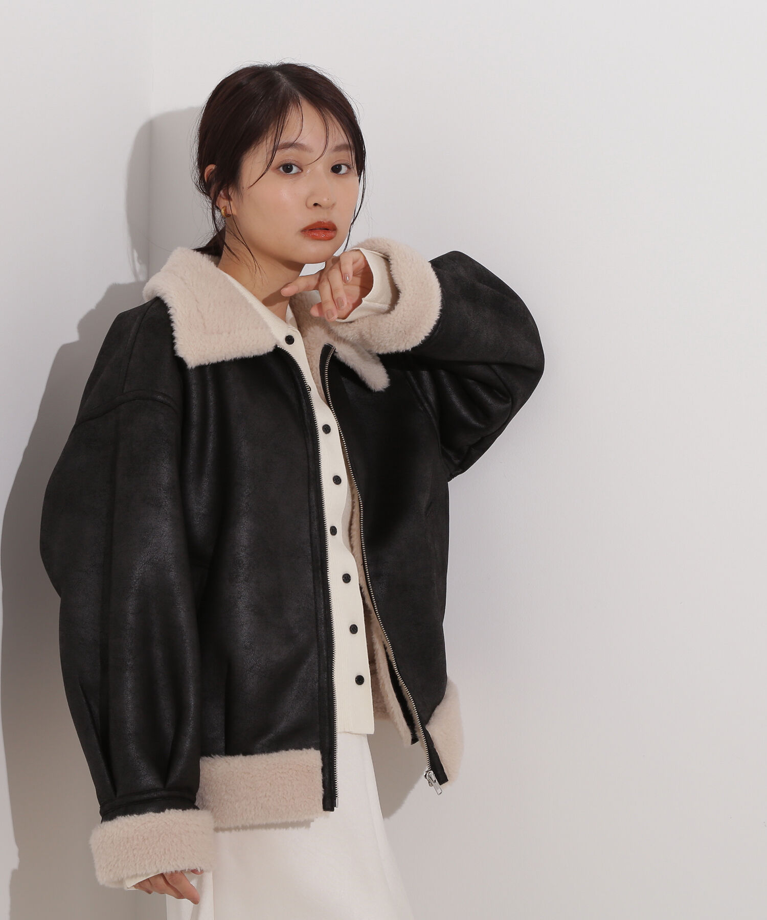  「フェイクムートンボアブルゾン」|ブルゾン・スタジャン|