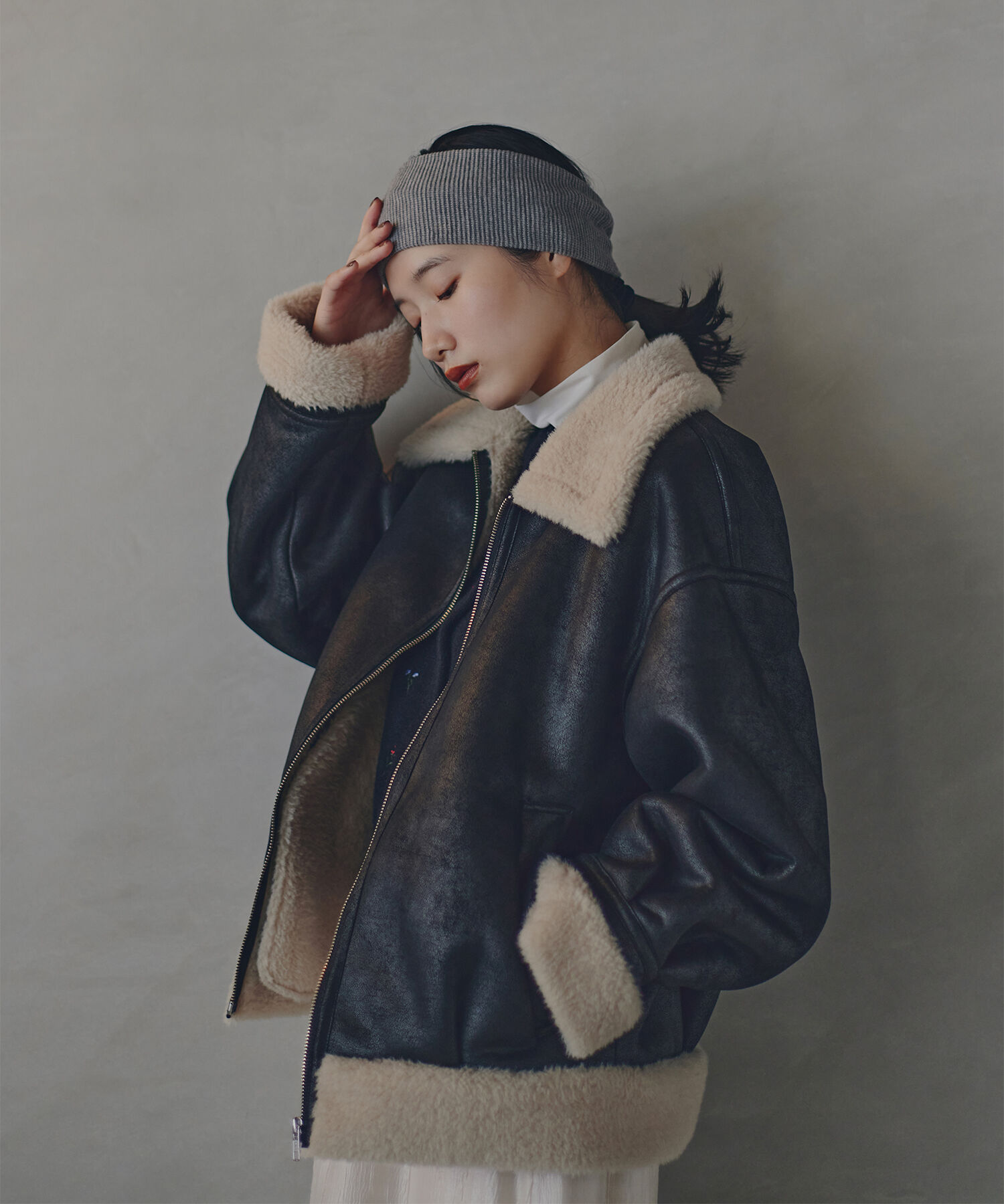  「フェイクムートンボアブルゾン」|ブルゾン・スタジャン|