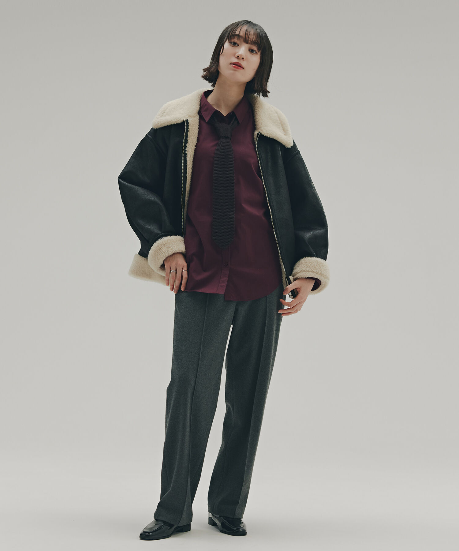  「フェイクムートンボアブルゾン」|ブルゾン・スタジャン|