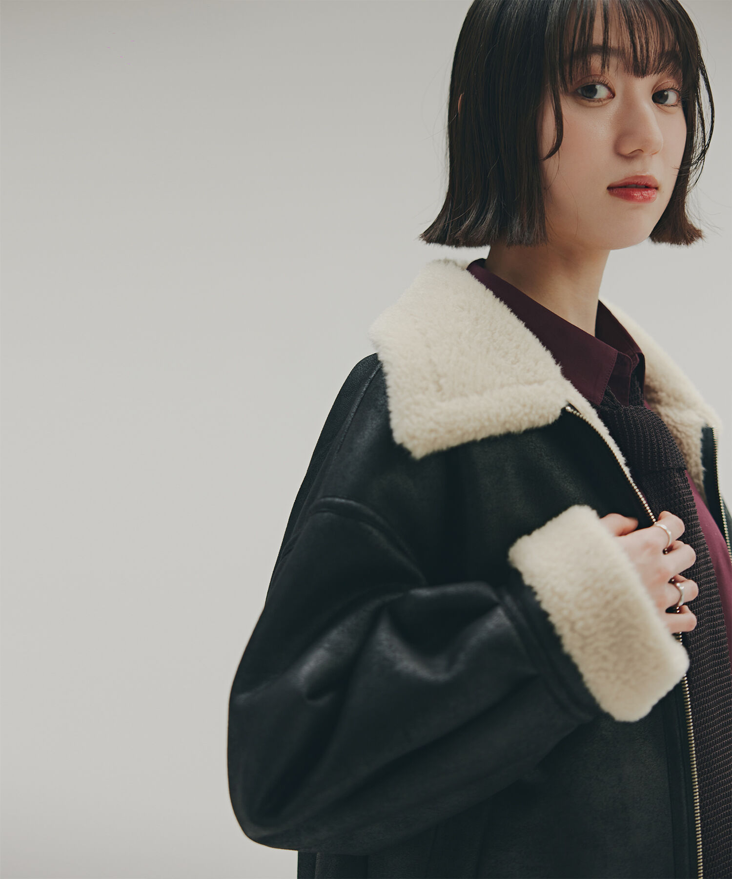  「フェイクムートンボアブルゾン」|ブルゾン・スタジャン|