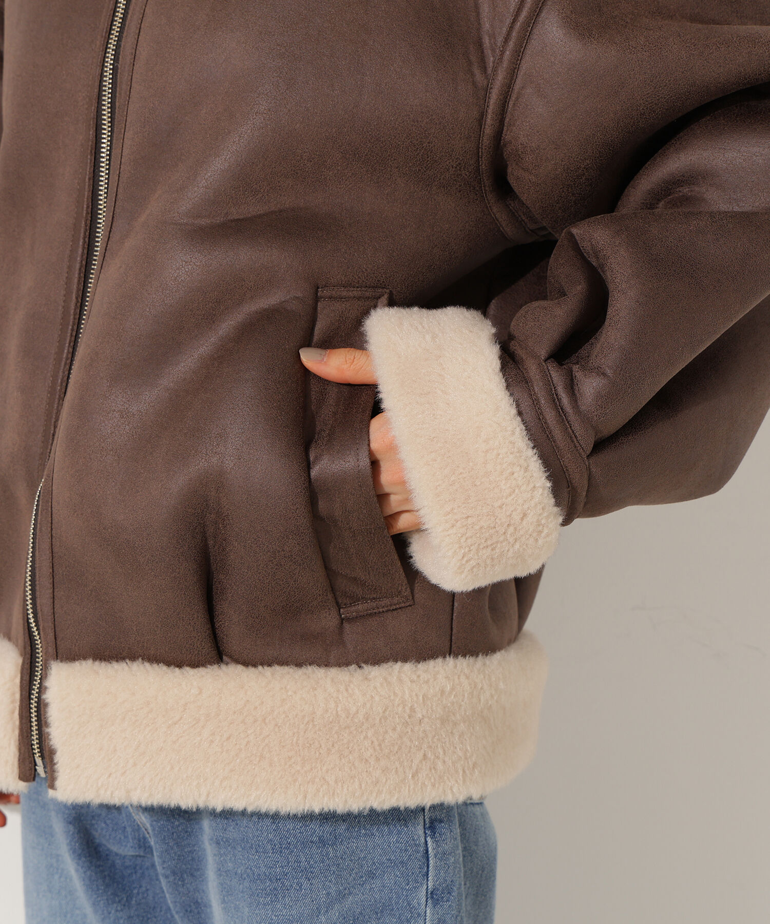  「フェイクムートンボアブルゾン」|ブルゾン・スタジャン|