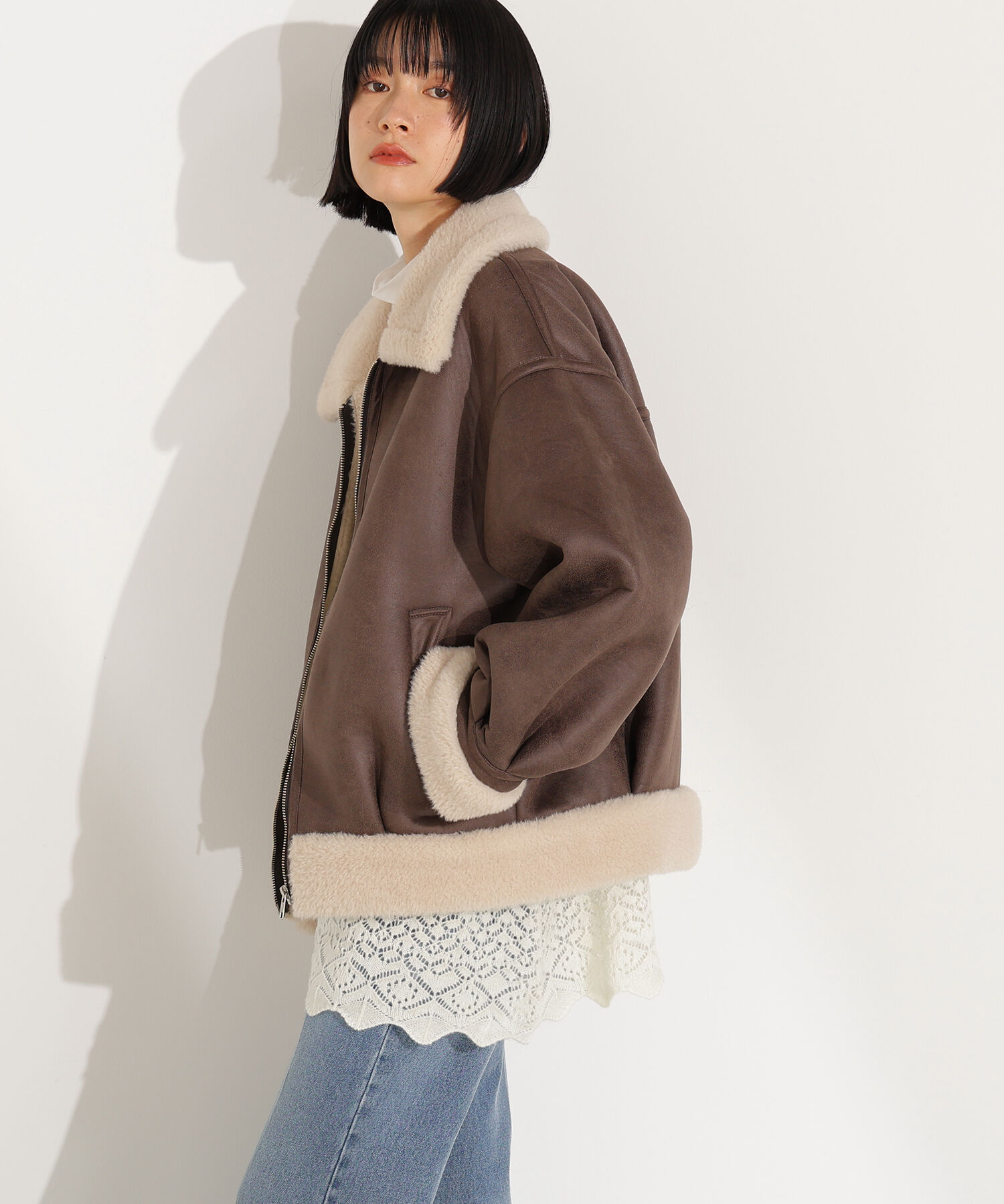  「フェイクムートンボアブルゾン」|ブルゾン・スタジャン|