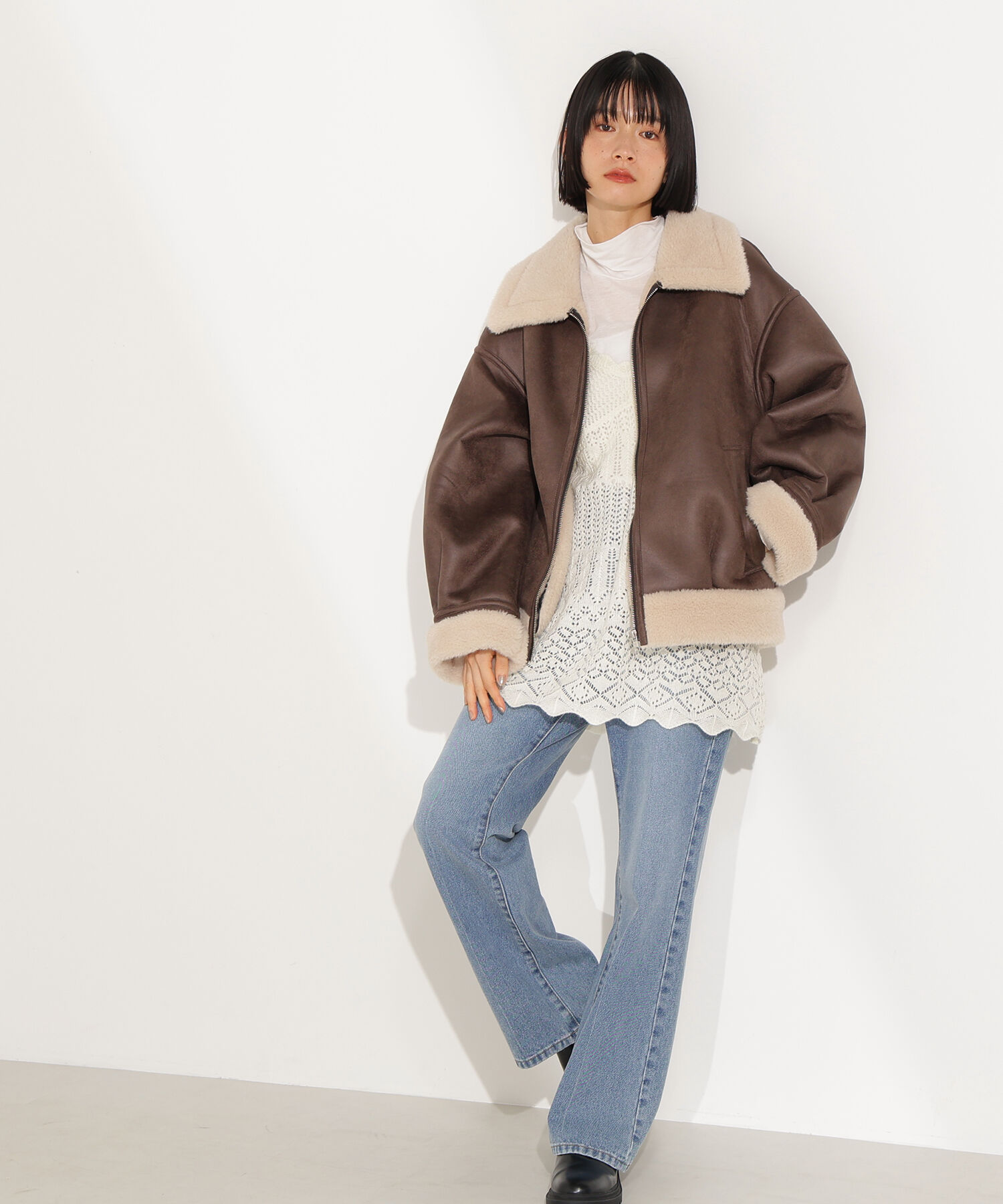  「フェイクムートンボアブルゾン」|ブルゾン・スタジャン|