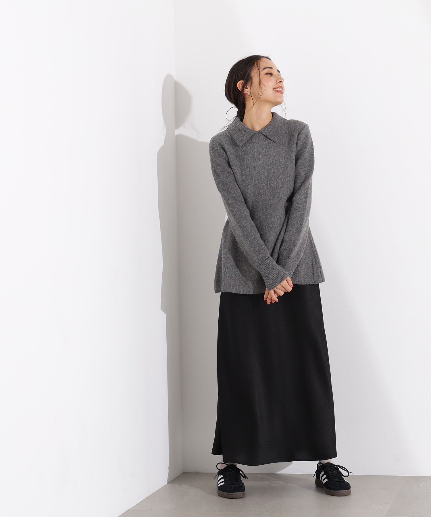  「襟付きペプラムニット」|ニット・セーター|