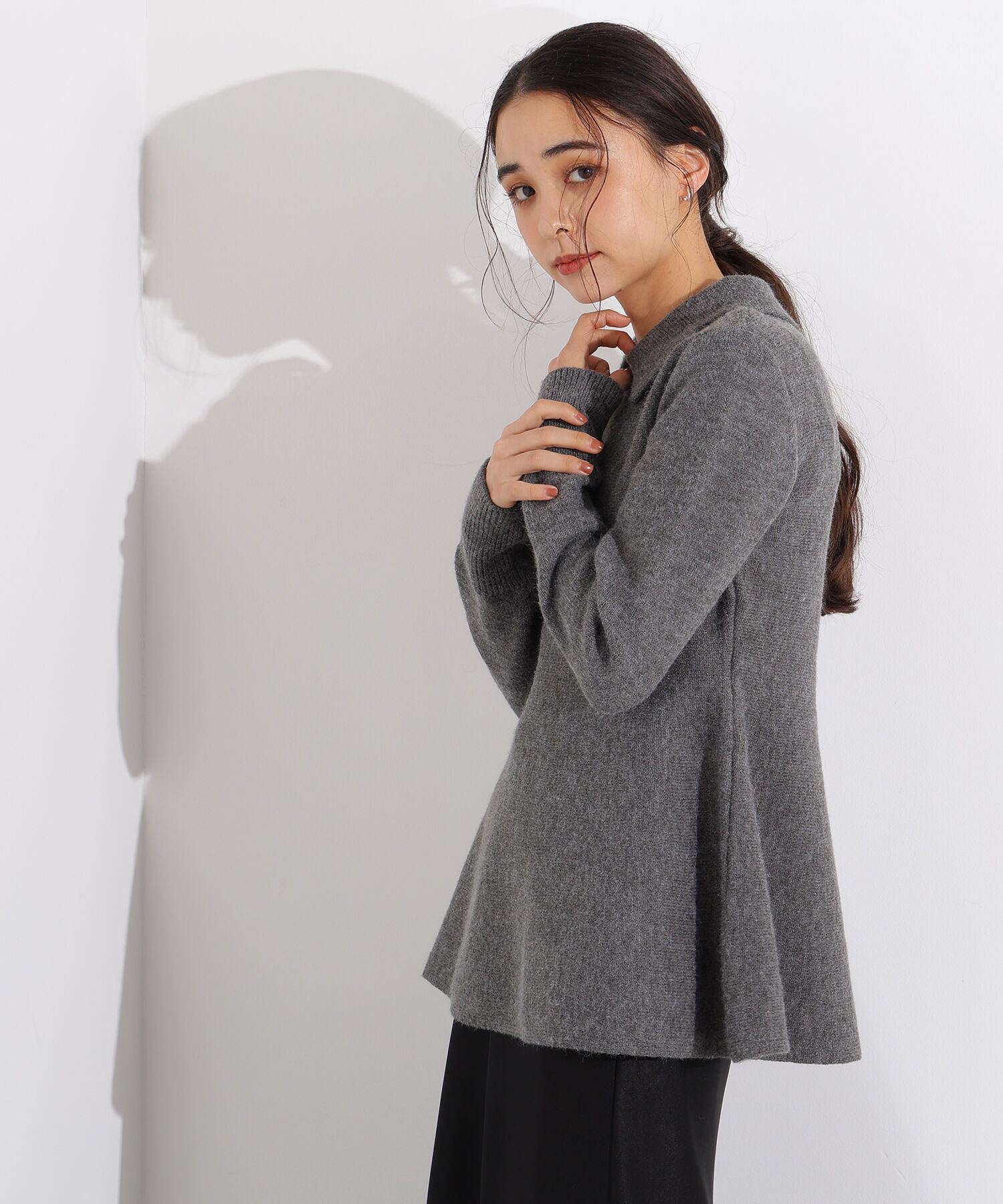  「襟付きペプラムニット」|ニット・セーター|