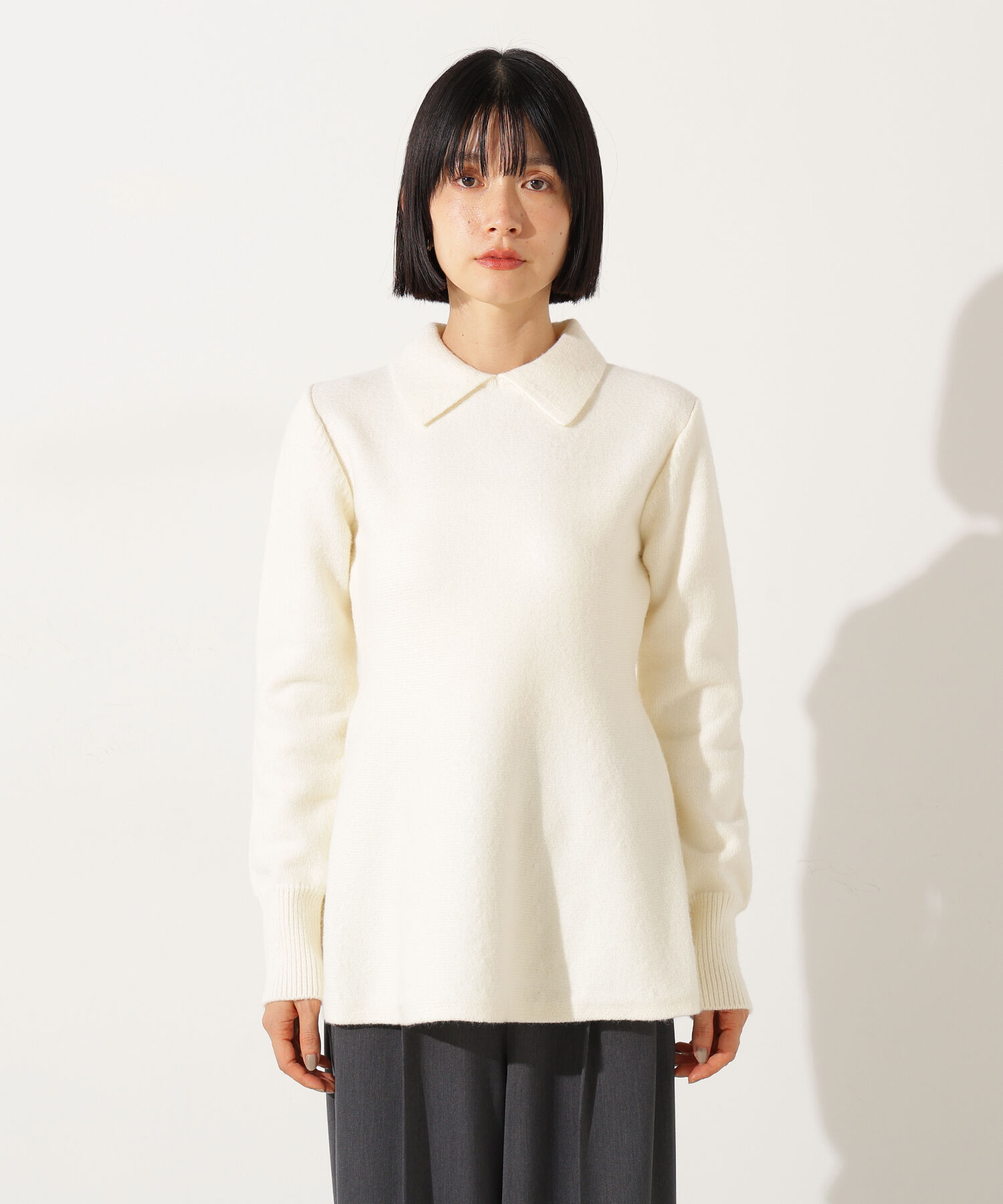  「襟付きペプラムニット」|ニット・セーター|