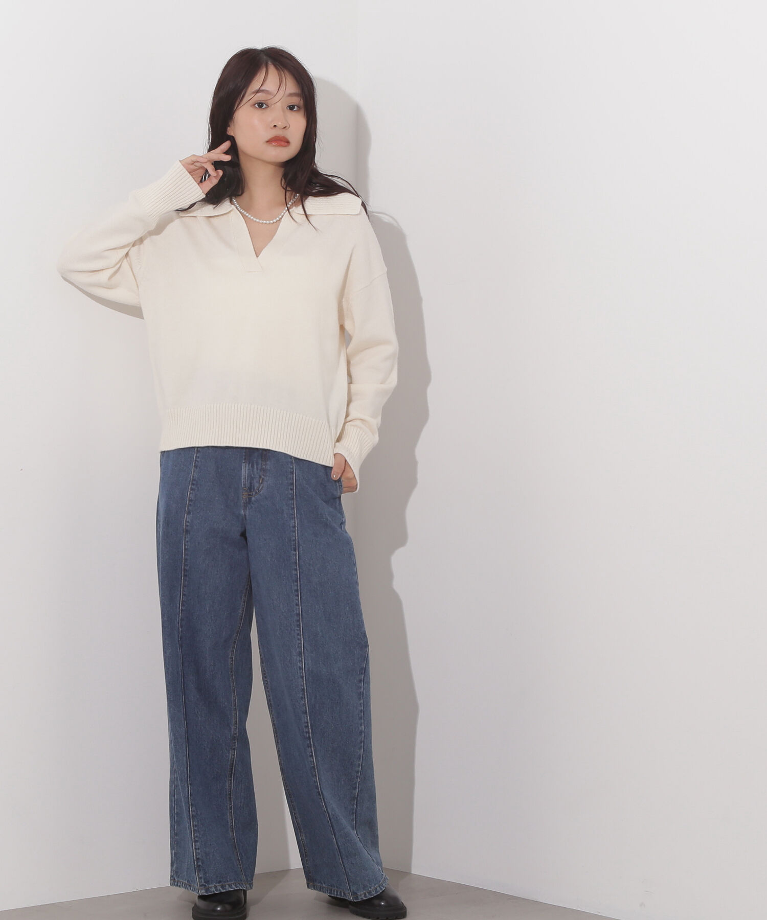  「開襟ボクシーニット」|ニット・セーター|