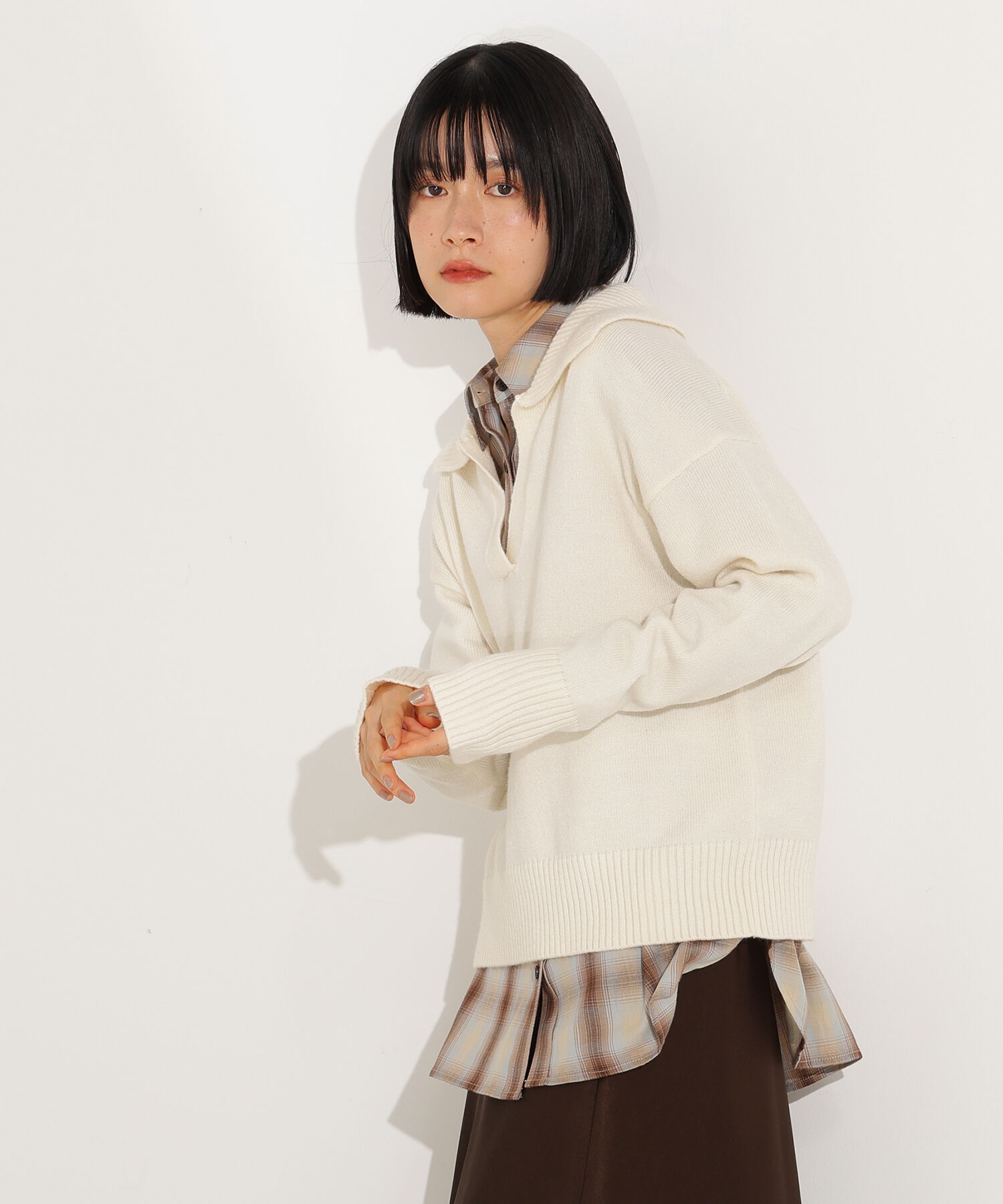  「開襟ボクシーニット」|ニット・セーター|