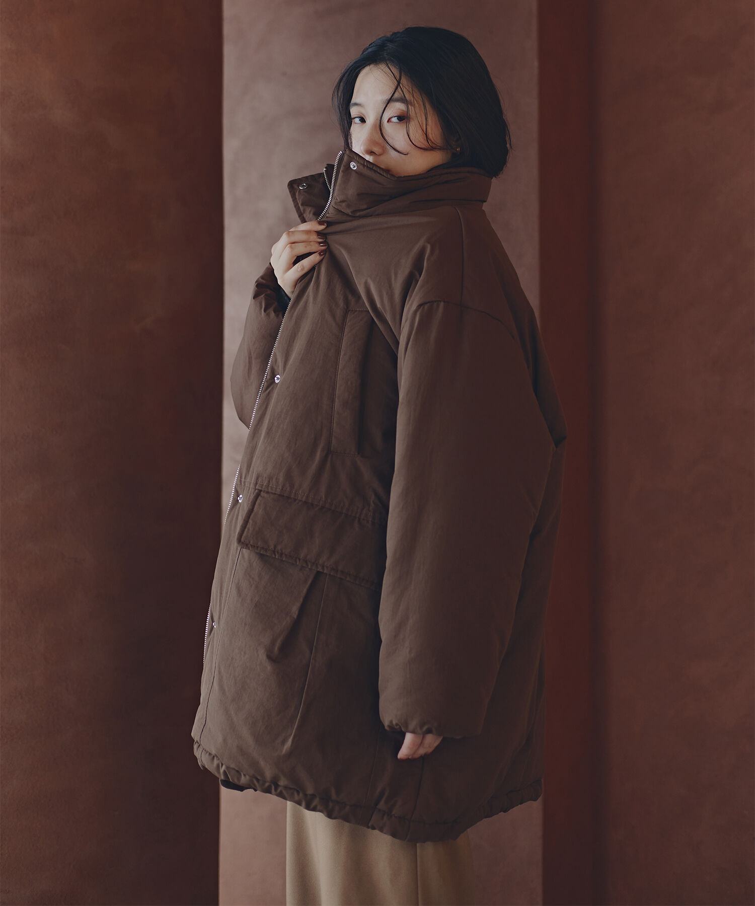  「モンスターパーカー」|ブルゾン・スタジャン|ブラウン