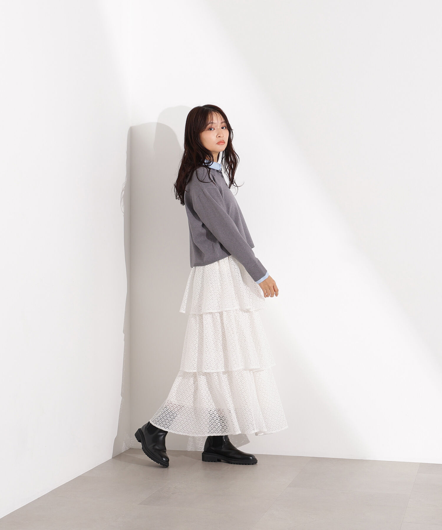  「シャツレイヤードニット」|ニット・セーター|