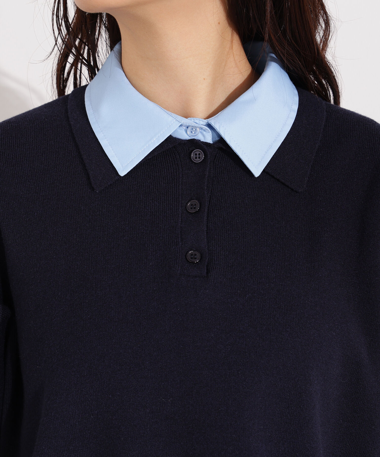  「シャツレイヤードニット」|ニット・セーター|