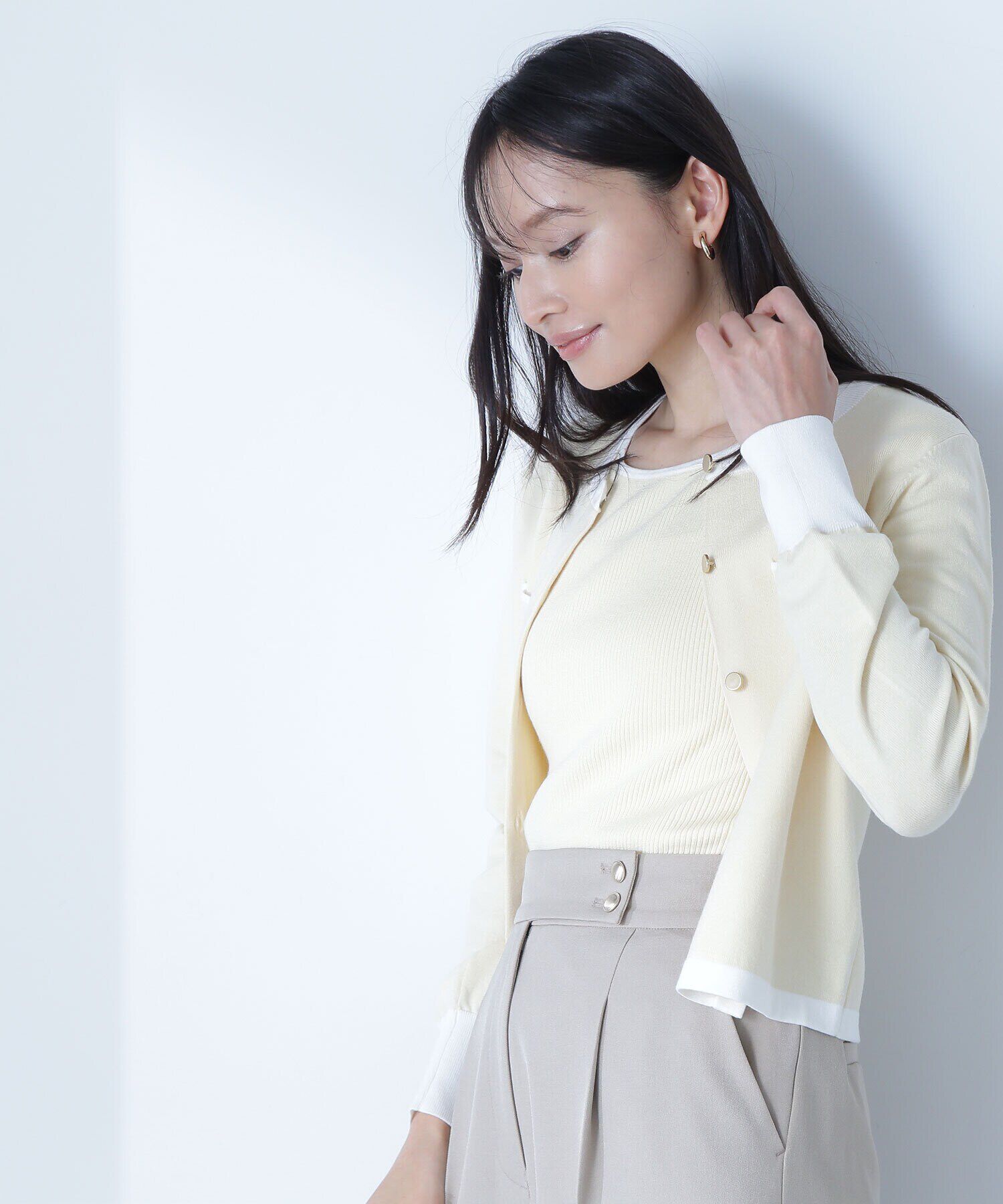  「バイカラーニットアンサンブル」|ニット・セーター|