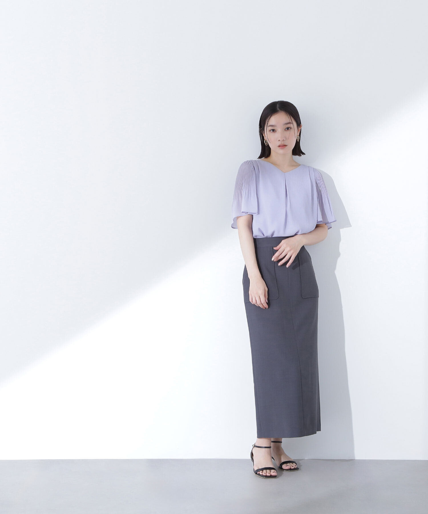  「リネンライクアウトポケットスカート」|スカート|