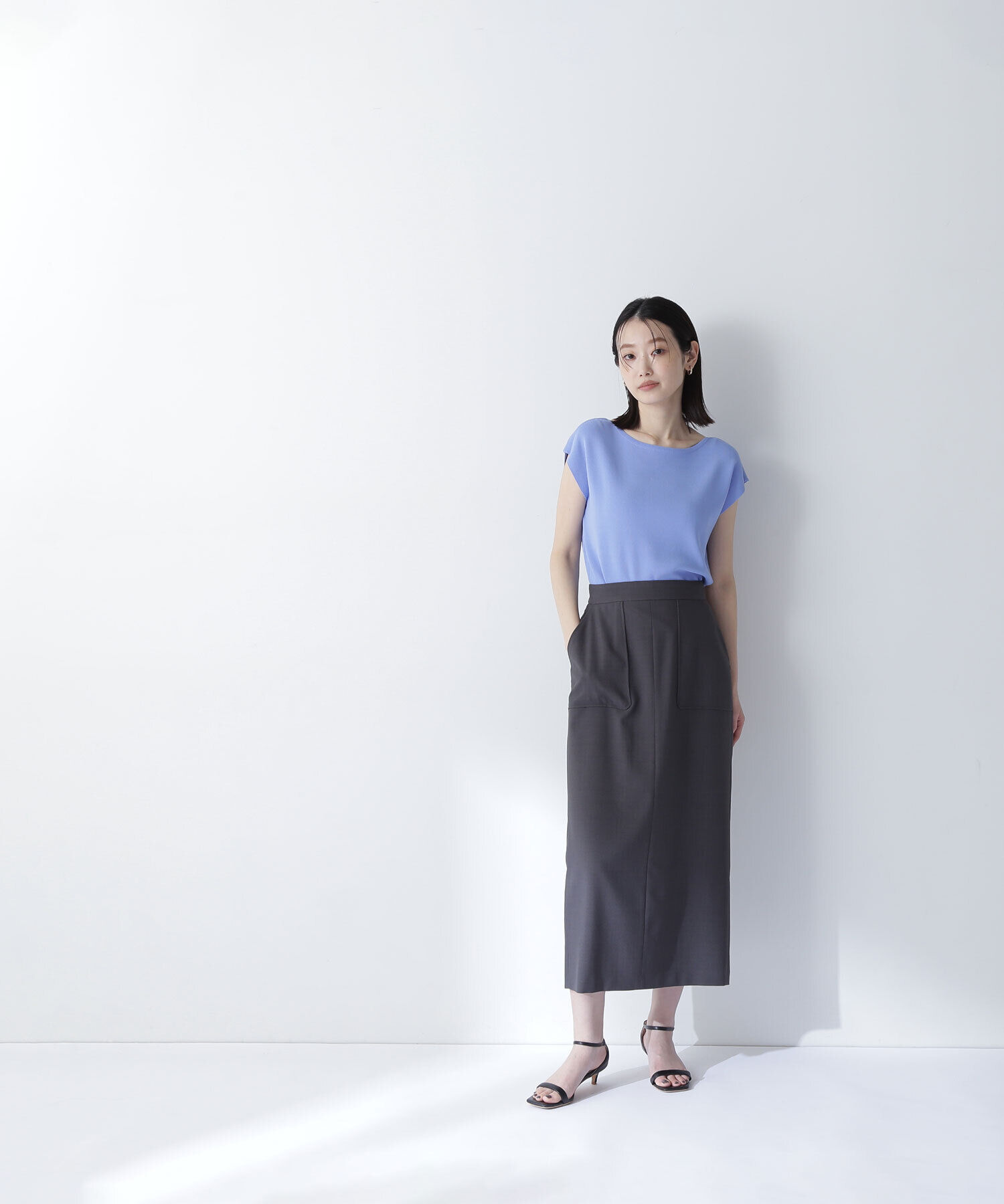  「リネンライクアウトポケットスカート」|スカート|