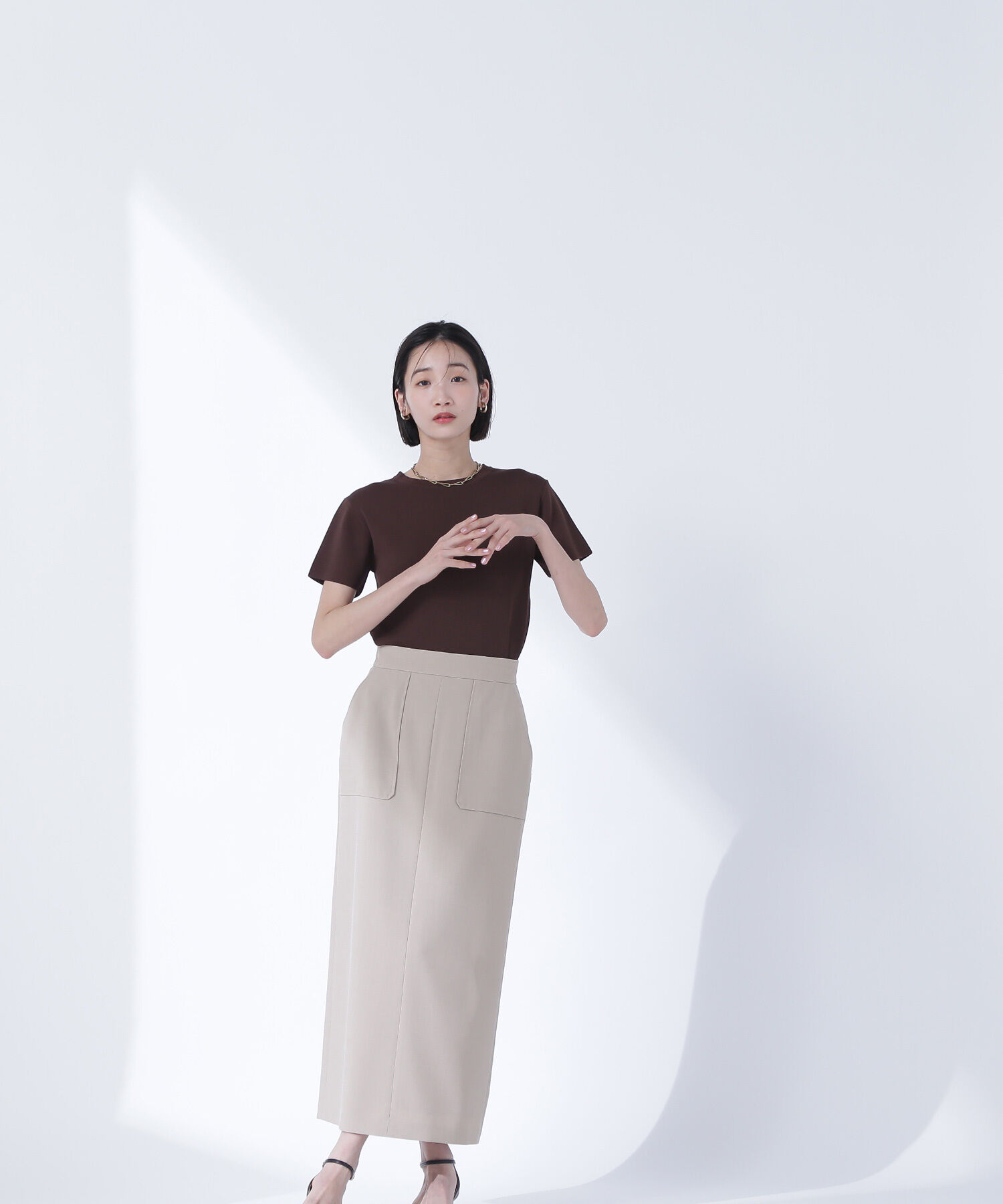  「リネンライクアウトポケットスカート」|スカート|