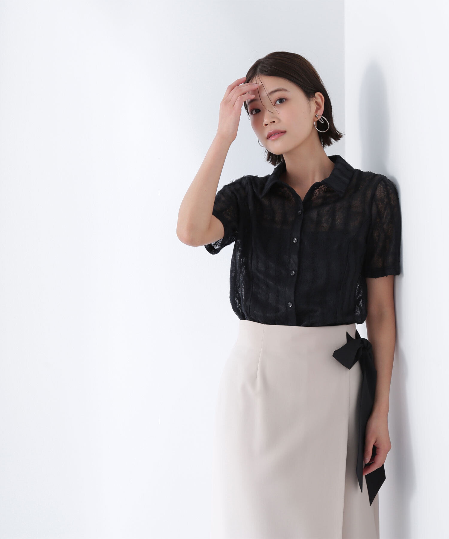  「クロップドレースシャツ」|シャツ・ブラウス|