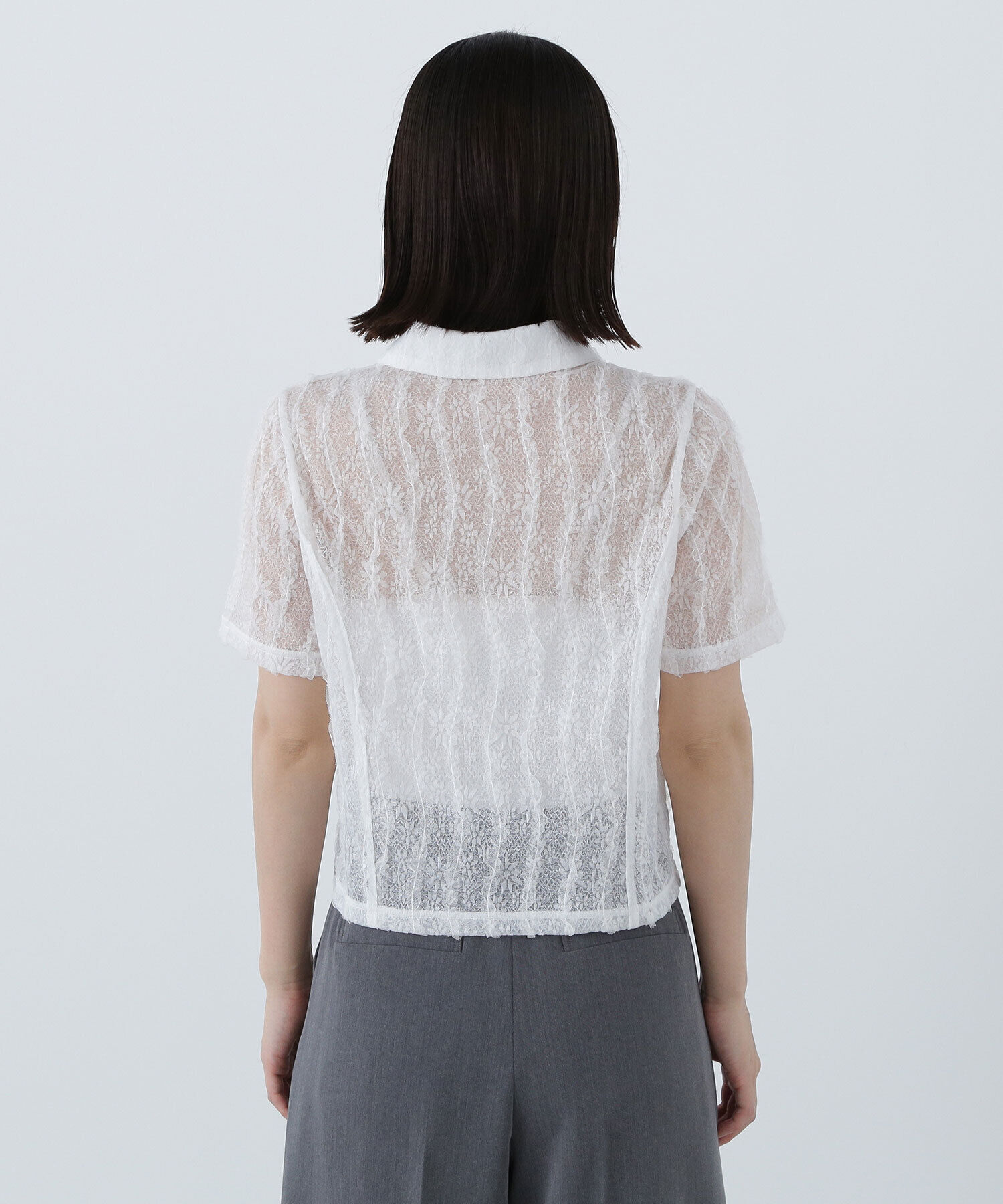  「クロップドレースシャツ」|シャツ・ブラウス|