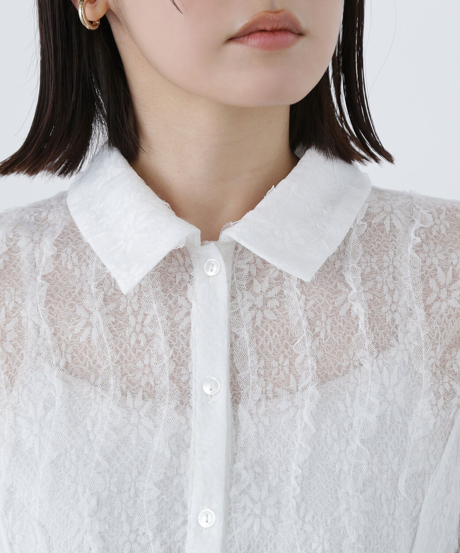 「クロップドレースシャツ」|シャツ・ブラウス|