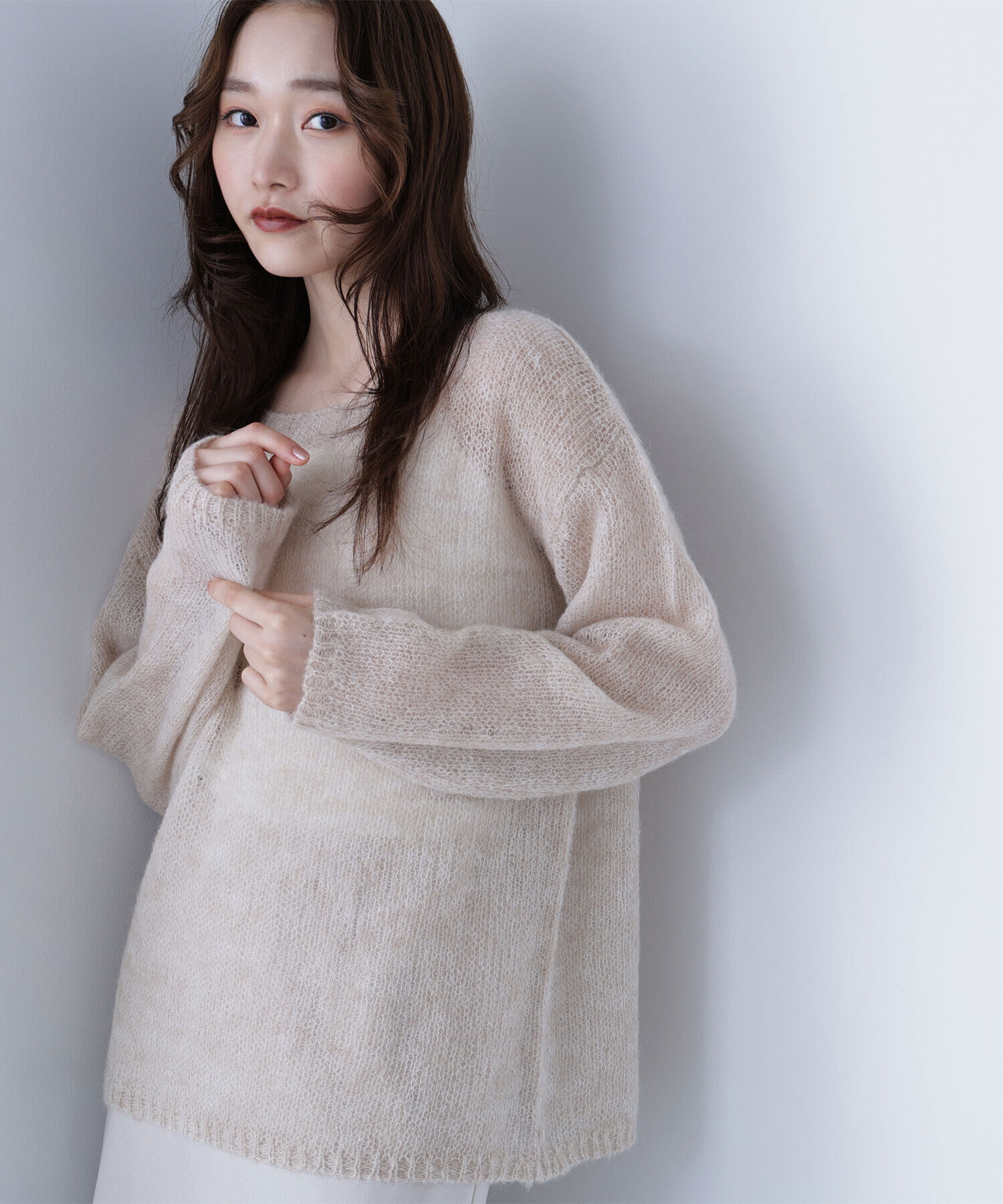  「モヘヤブレンドニット　　　　　　　」|ニット・セーター|