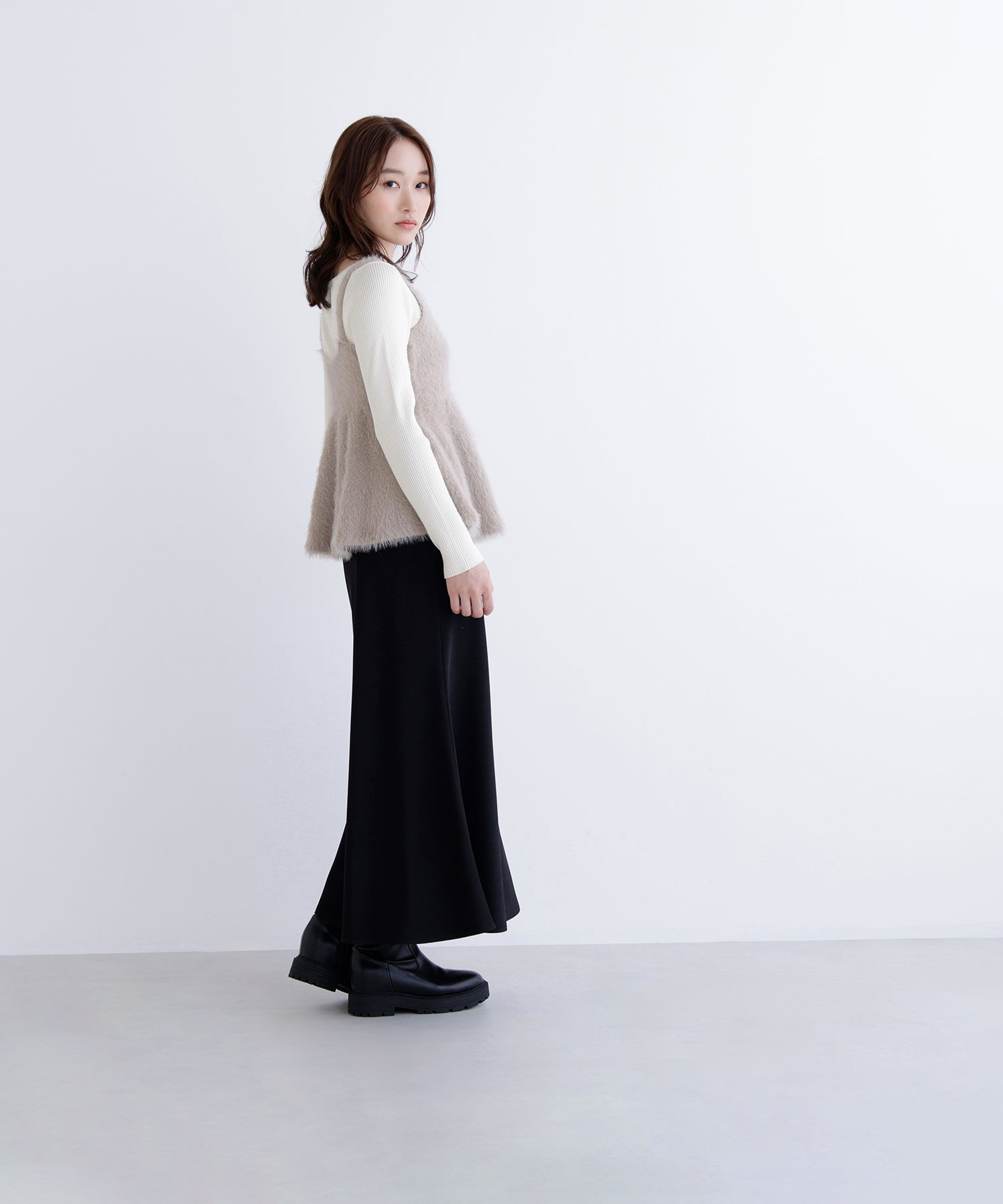  「ヘアリーペプラムキャミセットニット」|ニット・セーター|