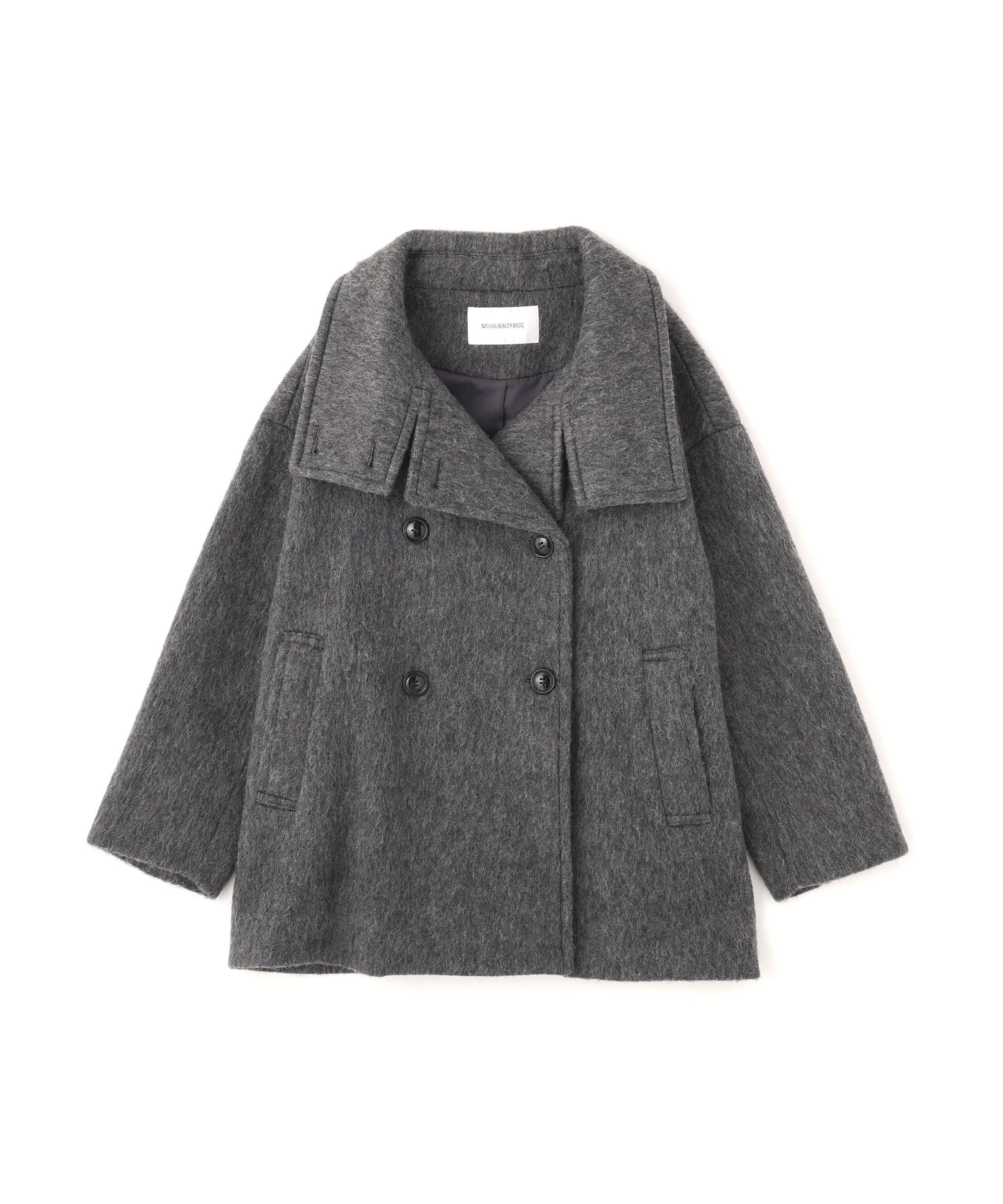  「スタンドネックシャギーミディコート」|ブルゾン・スタジャン|