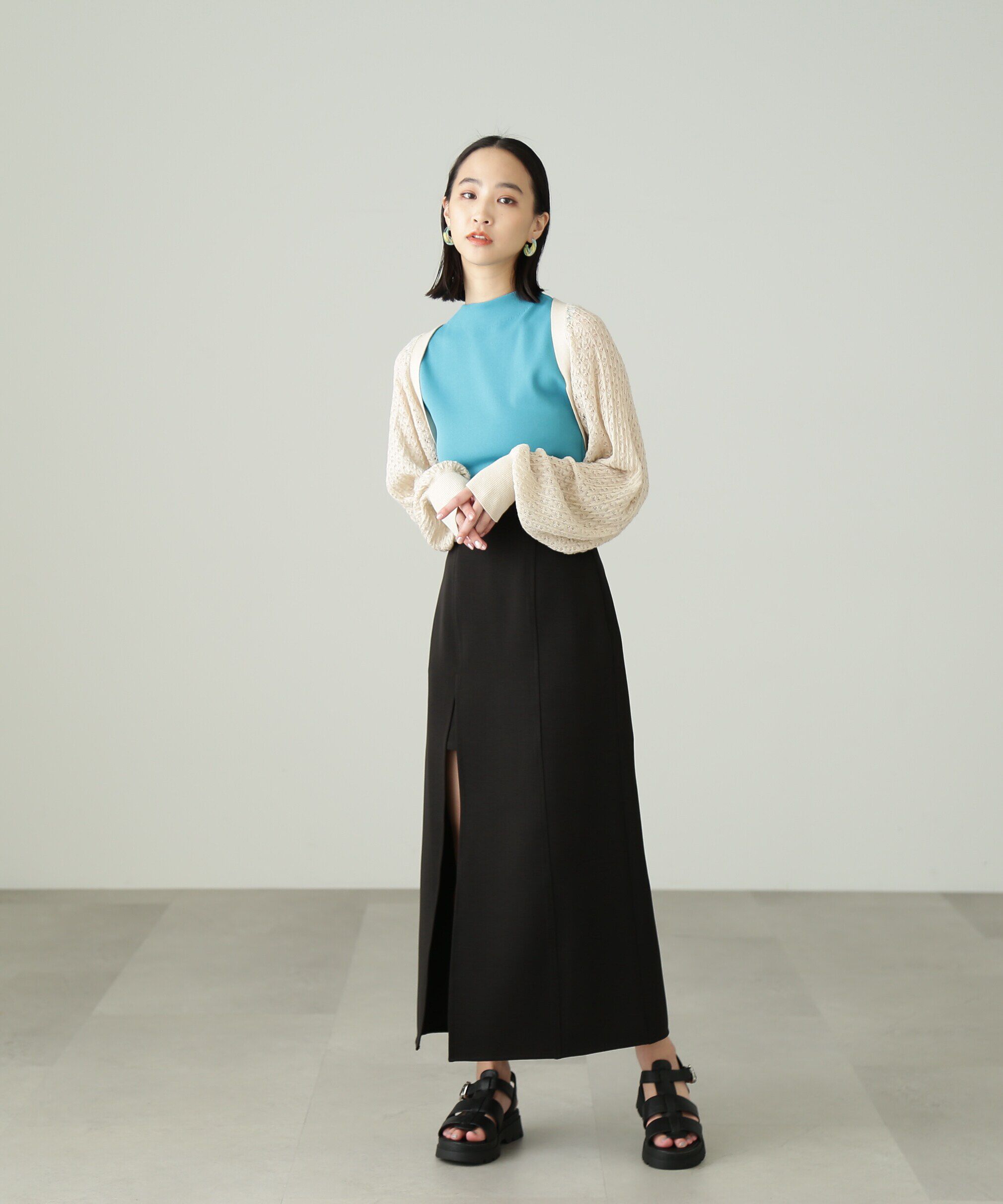  「深スリットレイヤードスカート」|スカート|