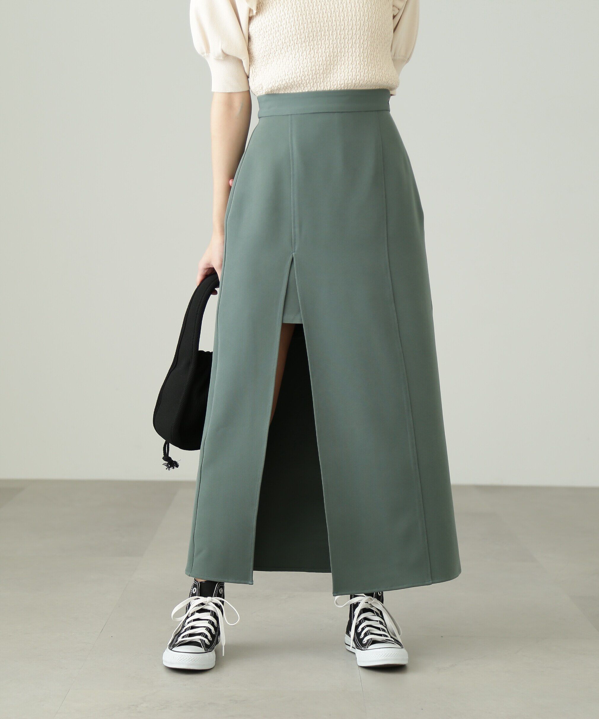  「深スリットレイヤードスカート」|スカート|