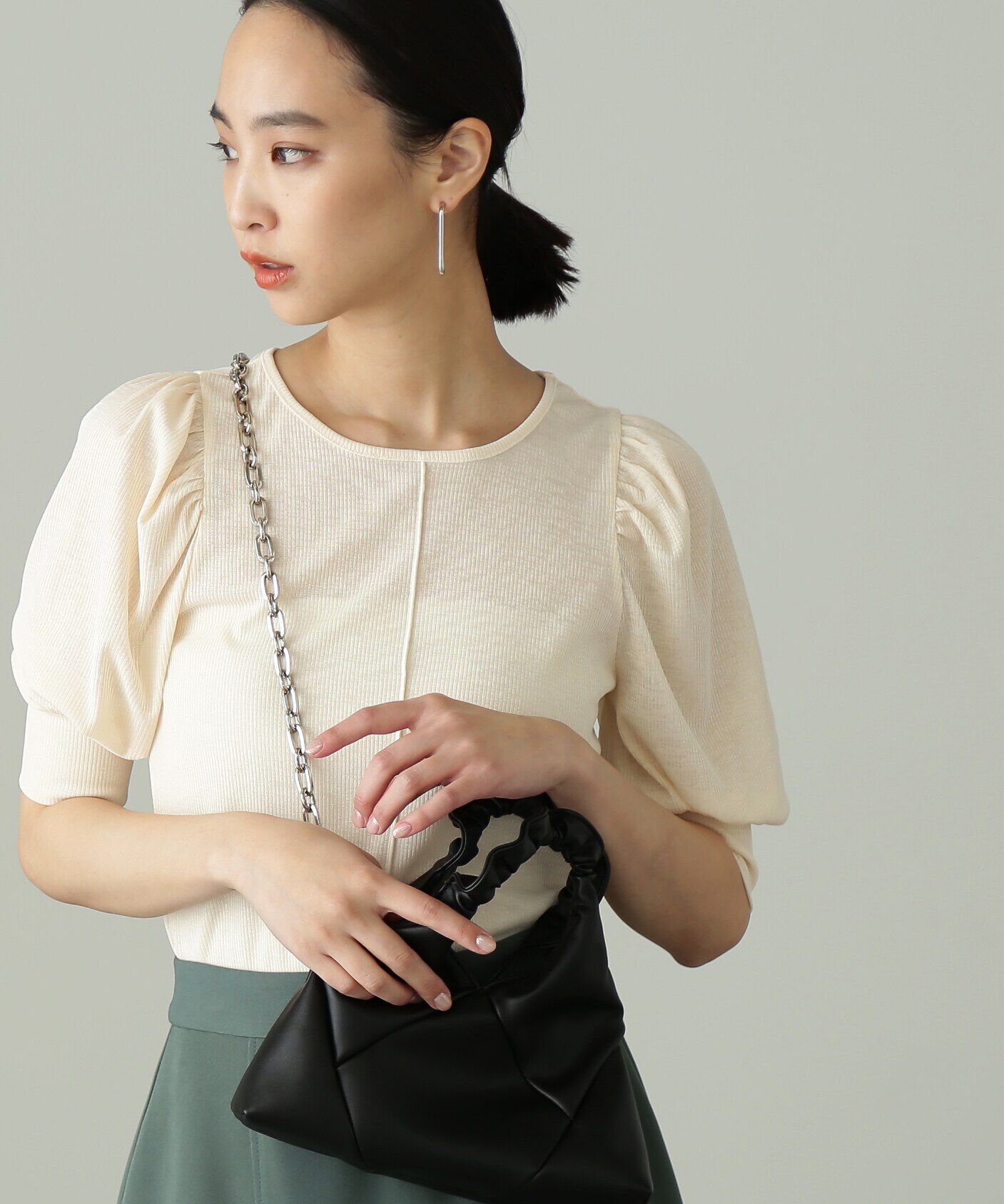  「シアーテレコボリュームスリーブカットソー」|Tシャツ・カットソー|