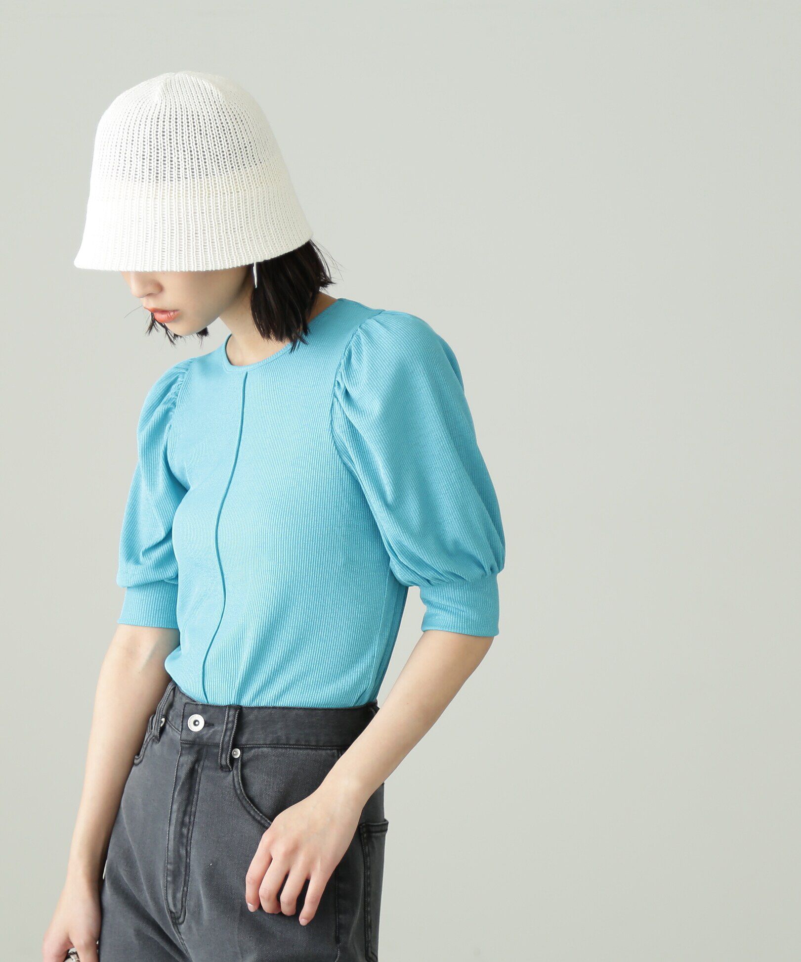  「シアーテレコボリュームスリーブカットソー」|Tシャツ・カットソー|