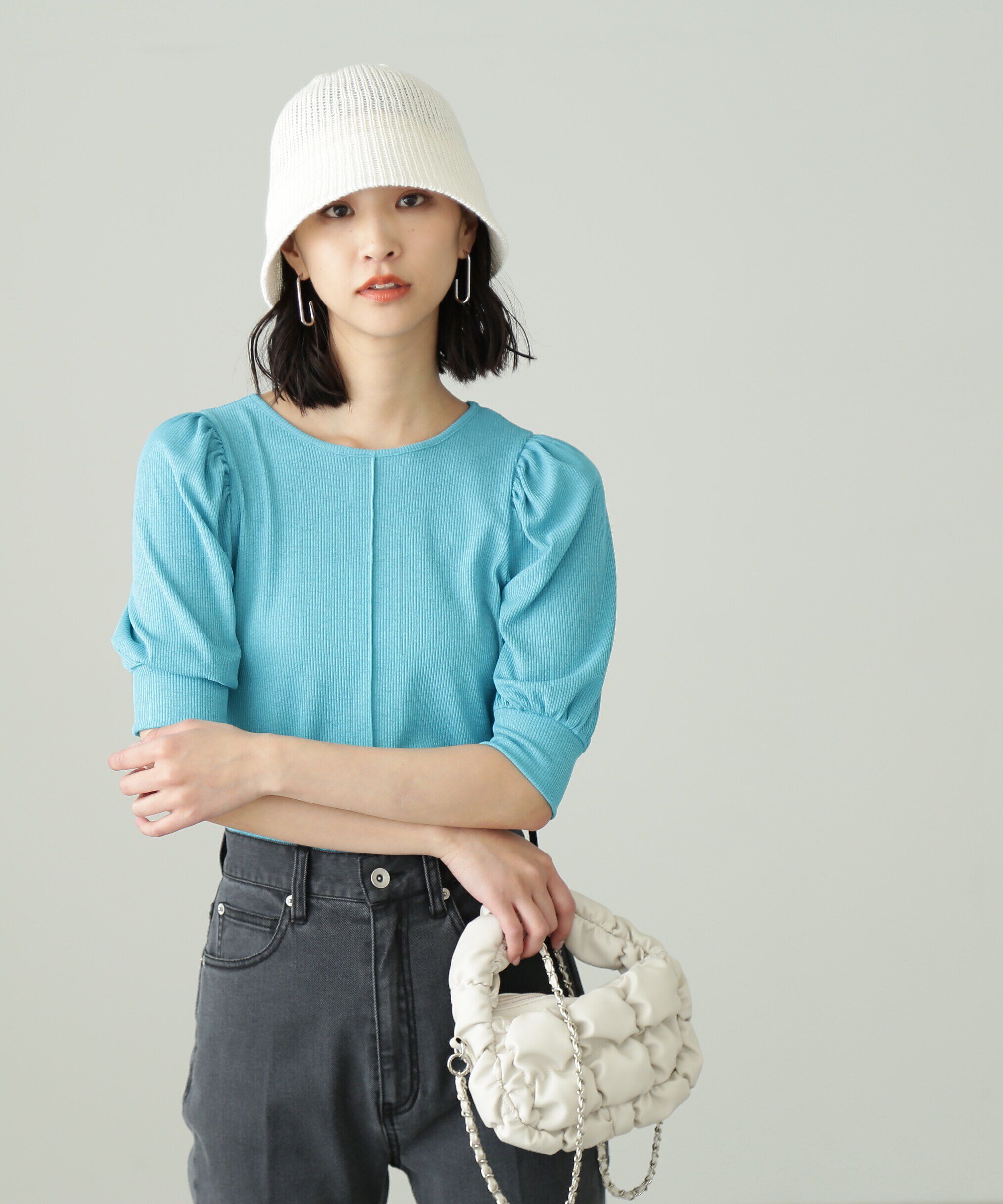  「シアーテレコボリュームスリーブカットソー」|Tシャツ・カットソー|