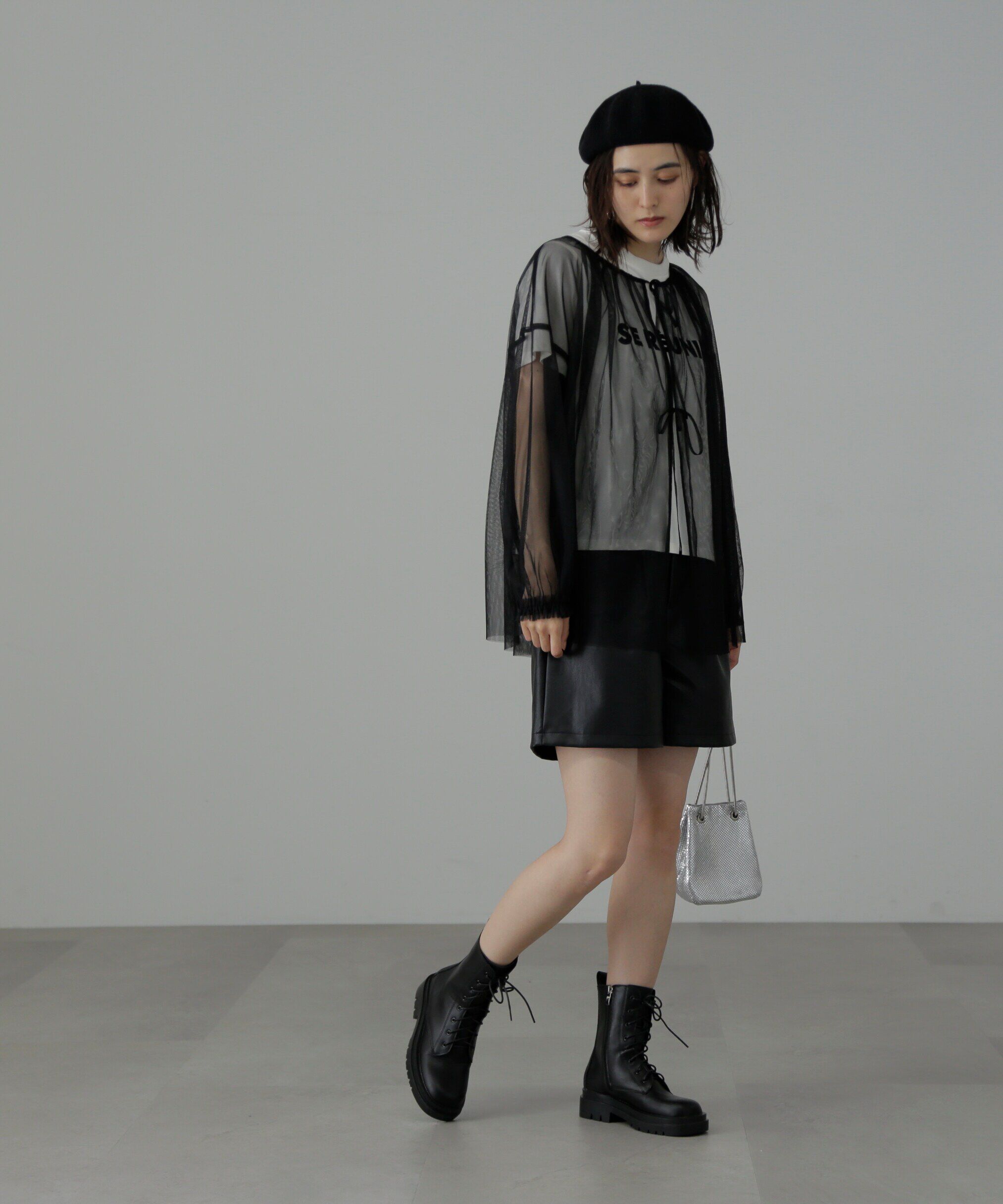  「チュール前後2Wayオーバーブラウス」|シャツ・ブラウス|