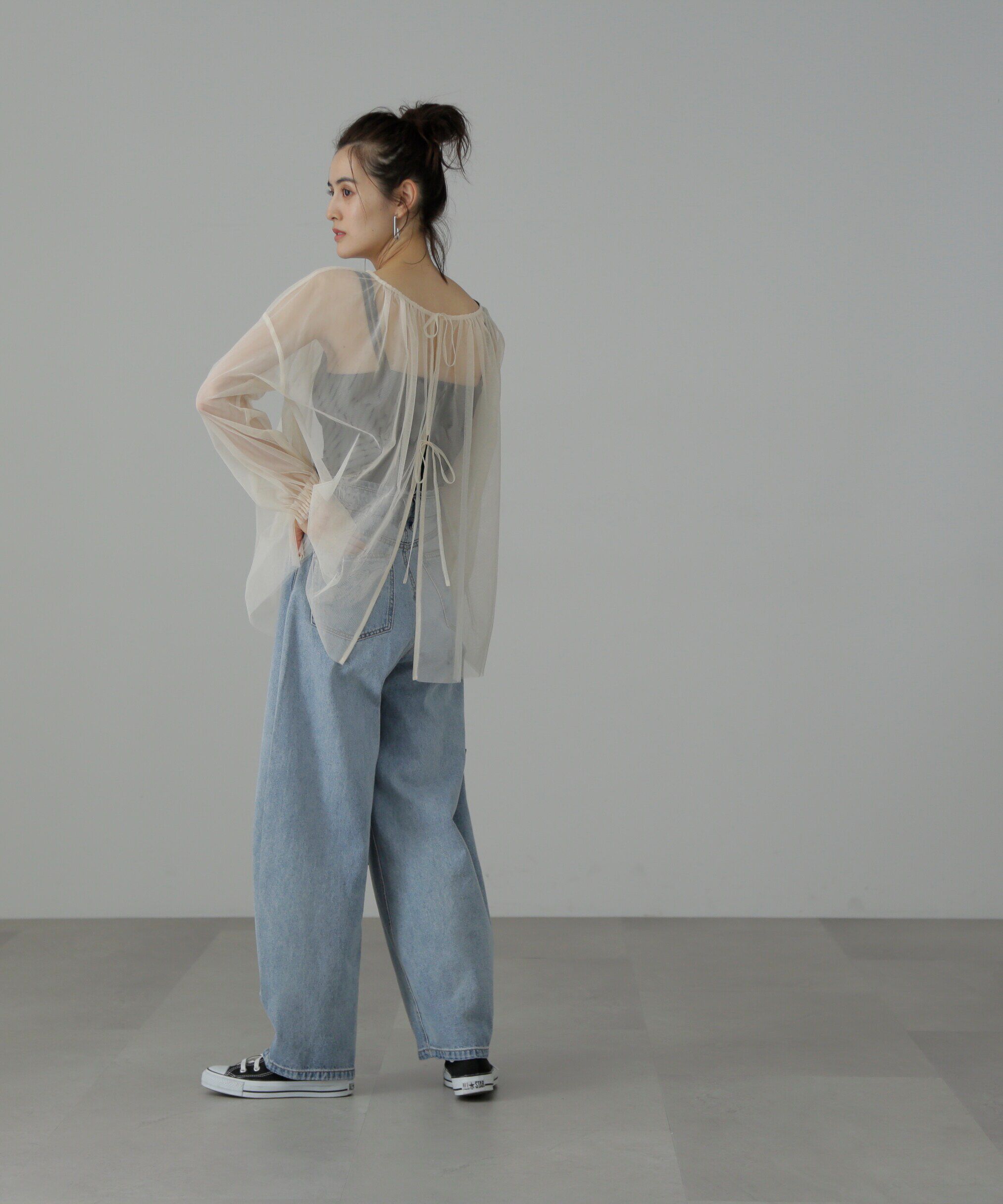  「チュール前後2Wayオーバーブラウス」|シャツ・ブラウス|