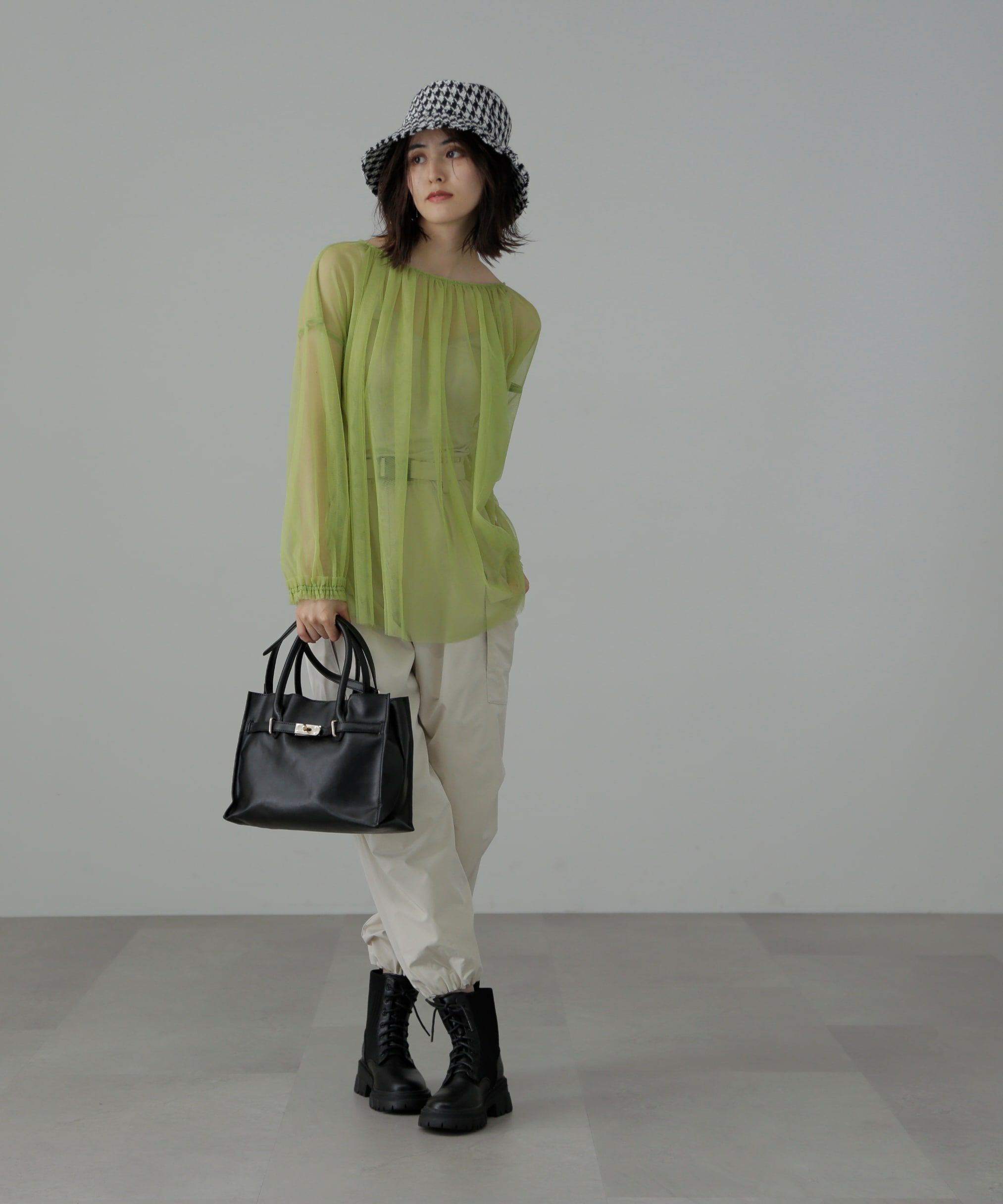  「チュール前後2Wayオーバーブラウス」|シャツ・ブラウス|