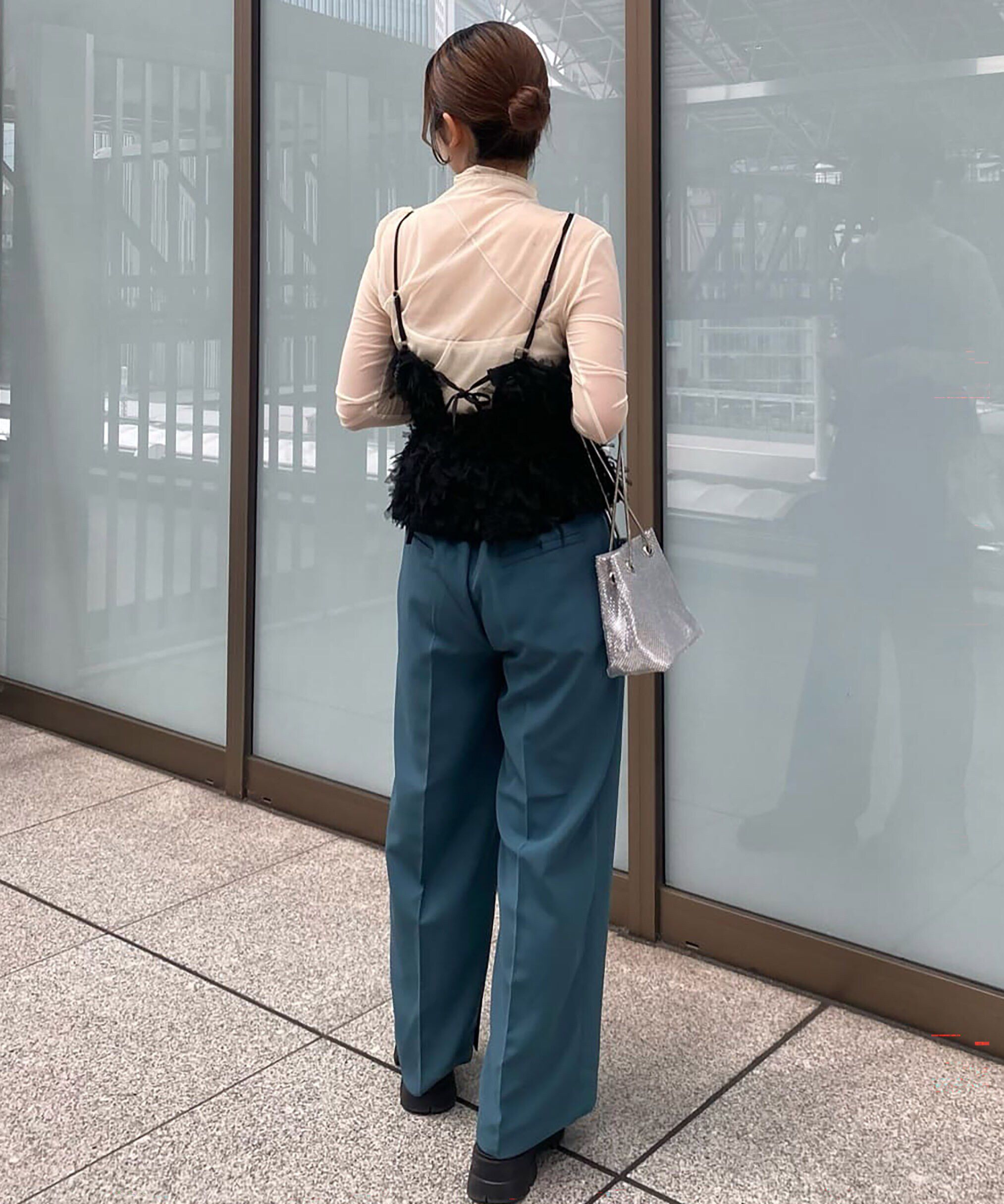  「内スリットストレートワイドパンツ」|その他|