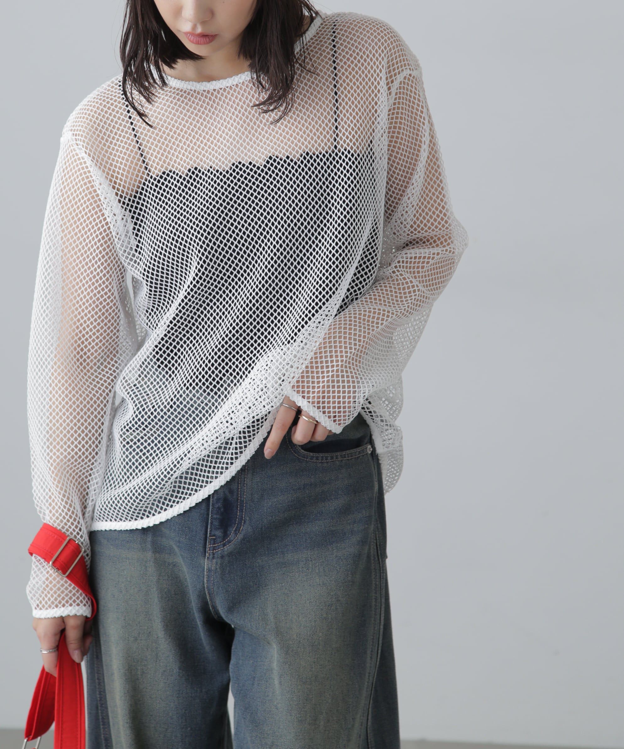  「メッシュロングTシャツ」|Tシャツ・カットソー|