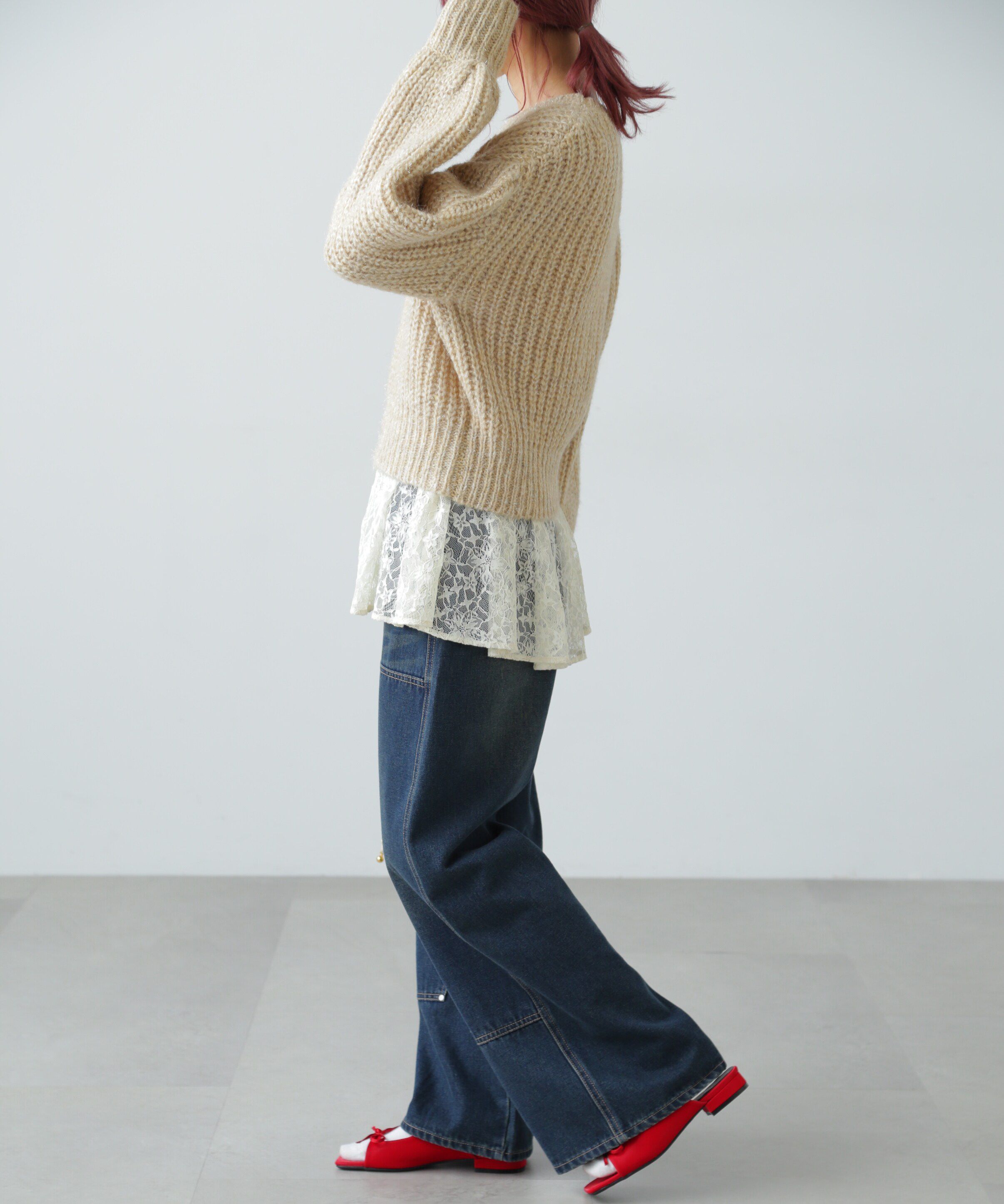  「ダブルニーワイドデニムパンツ」|その他|