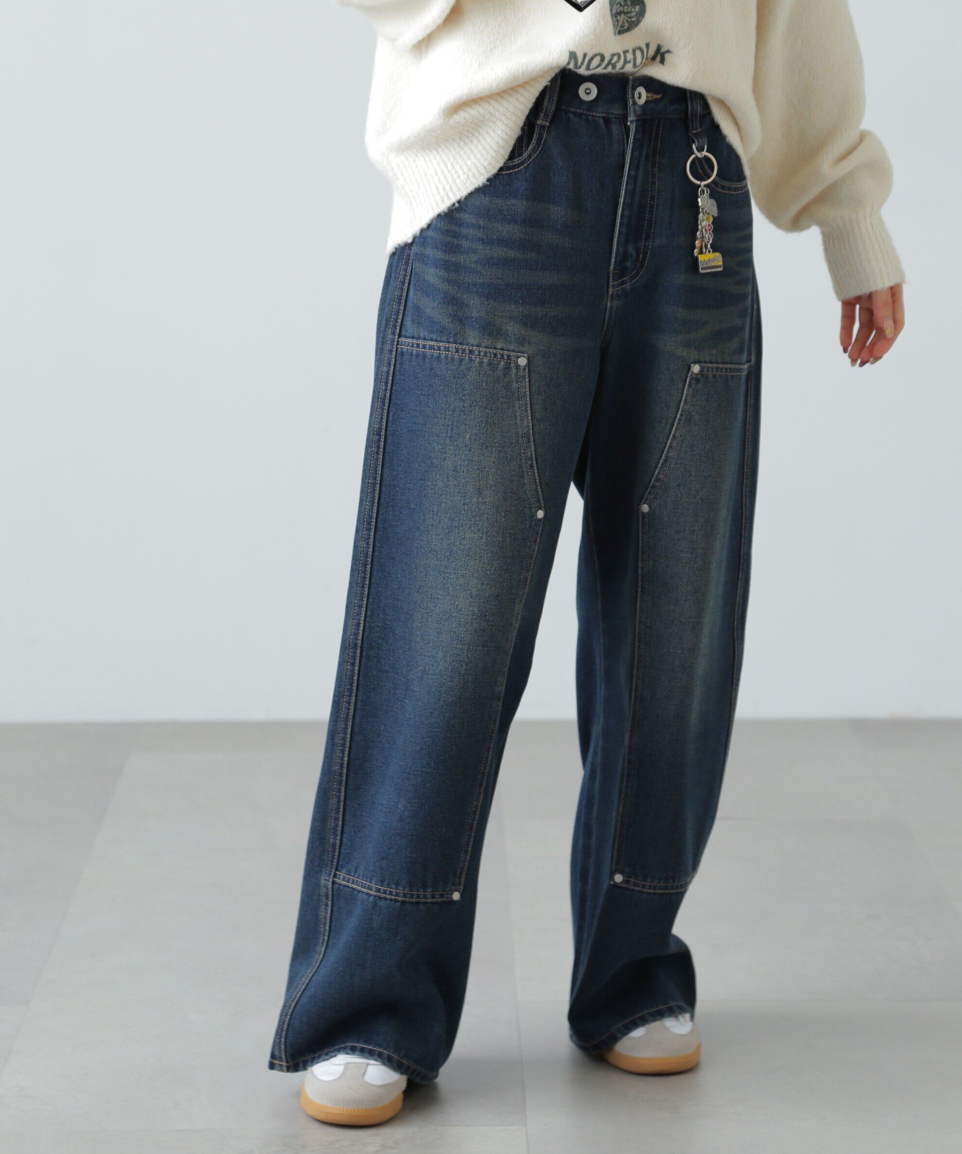  「ダブルニーワイドデニムパンツ」|その他|