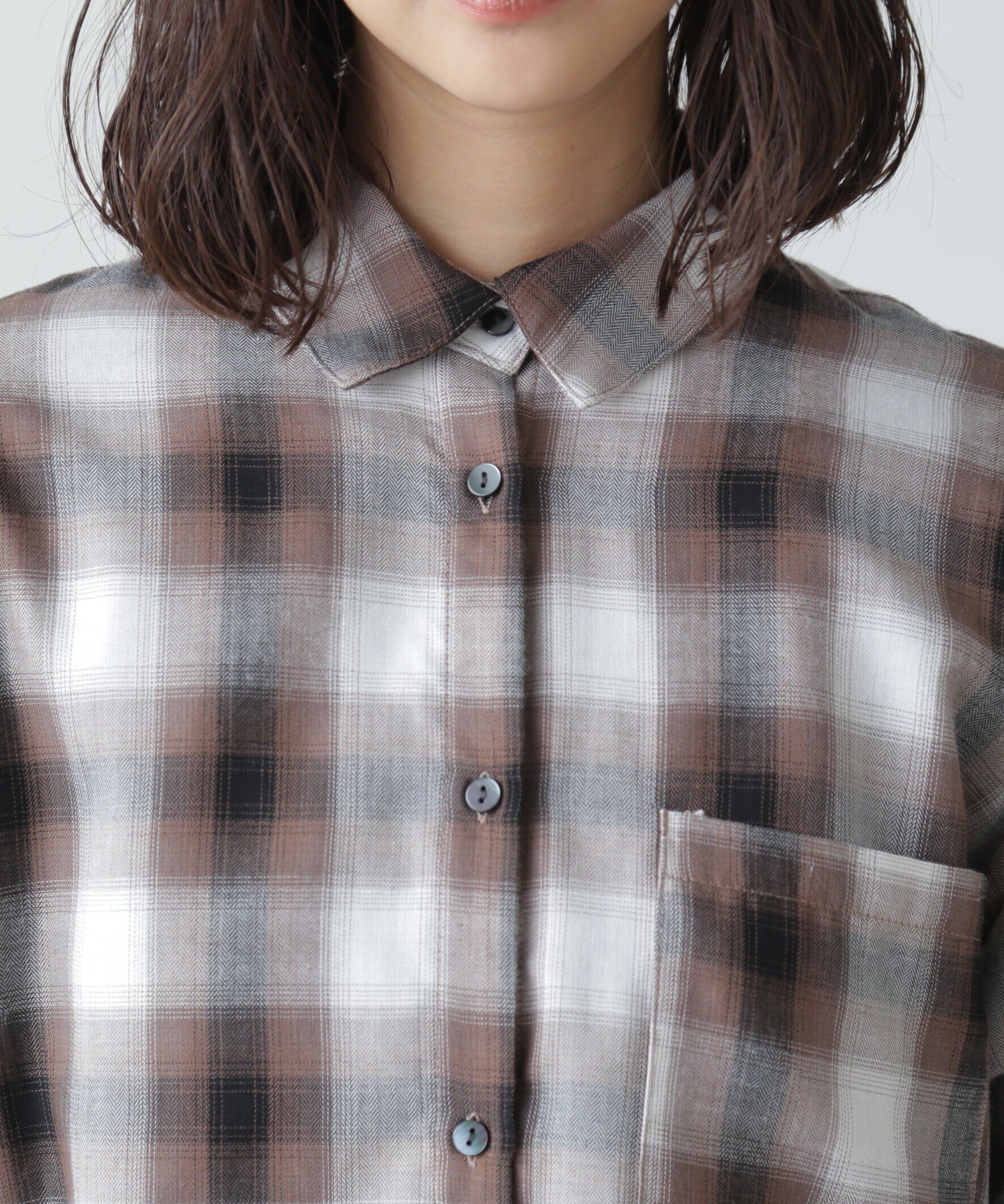  「オンブレチェックビッグシャツ」|シャツ・ブラウス|