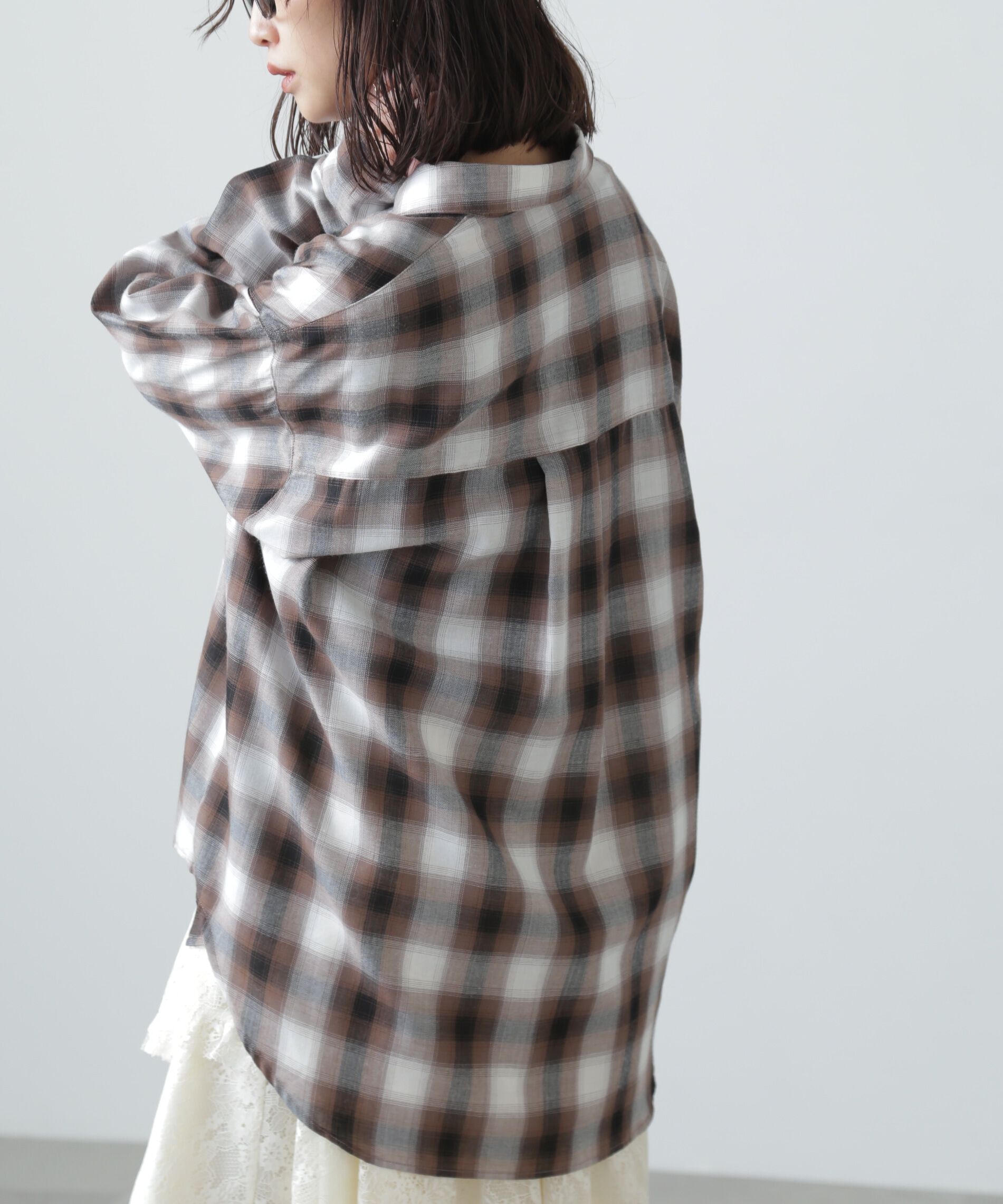  「オンブレチェックビッグシャツ」|シャツ・ブラウス|