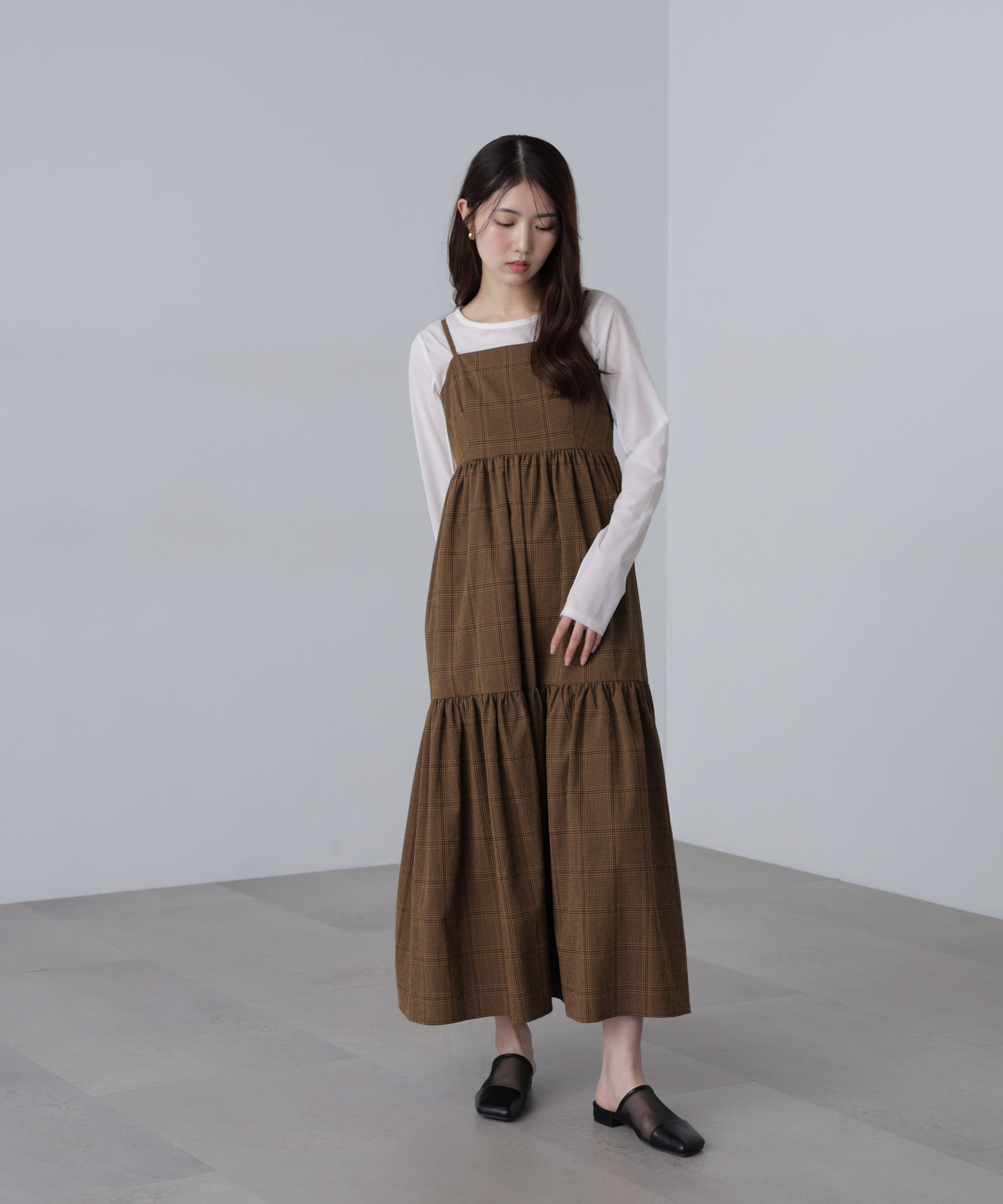  「ティアードキャミソールワンピース」|ワンピース|