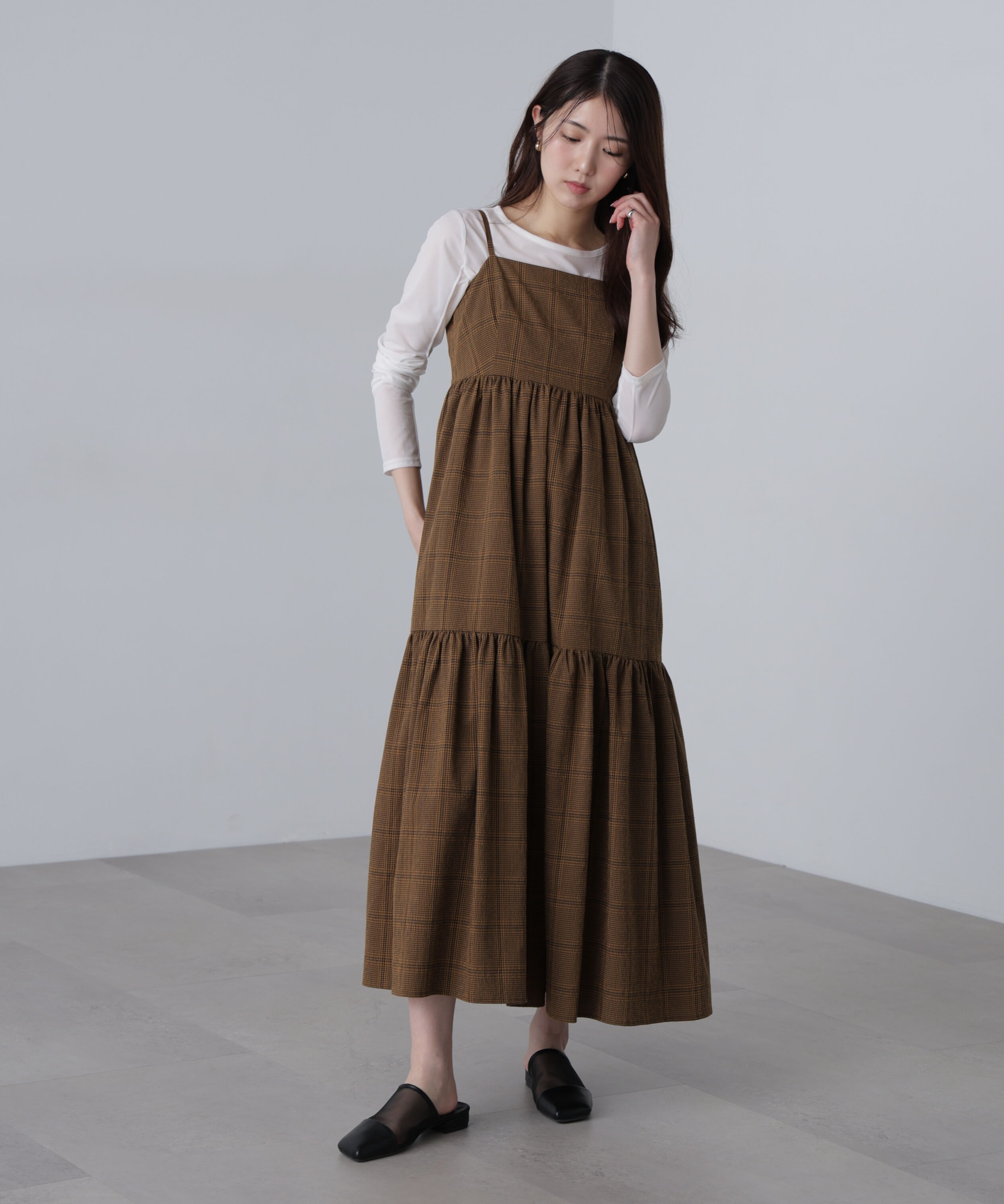  「ティアードキャミソールワンピース」|ワンピース|