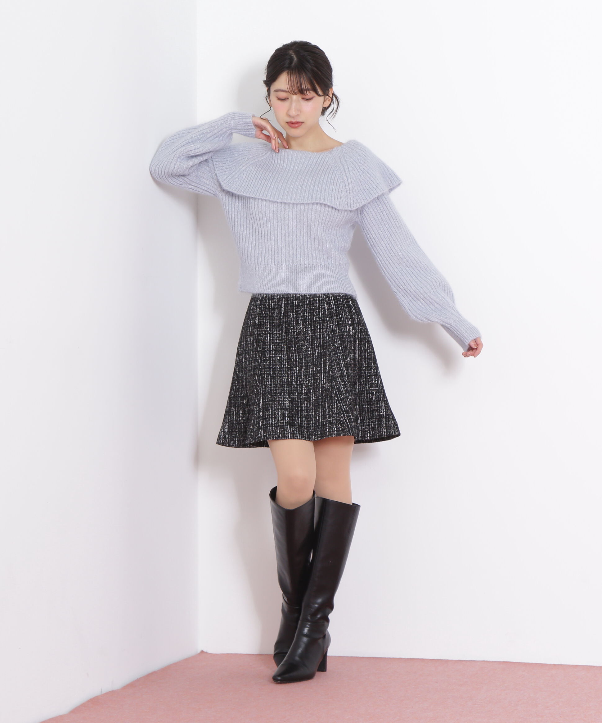  「ラメツィードミニスカート」|スカート|