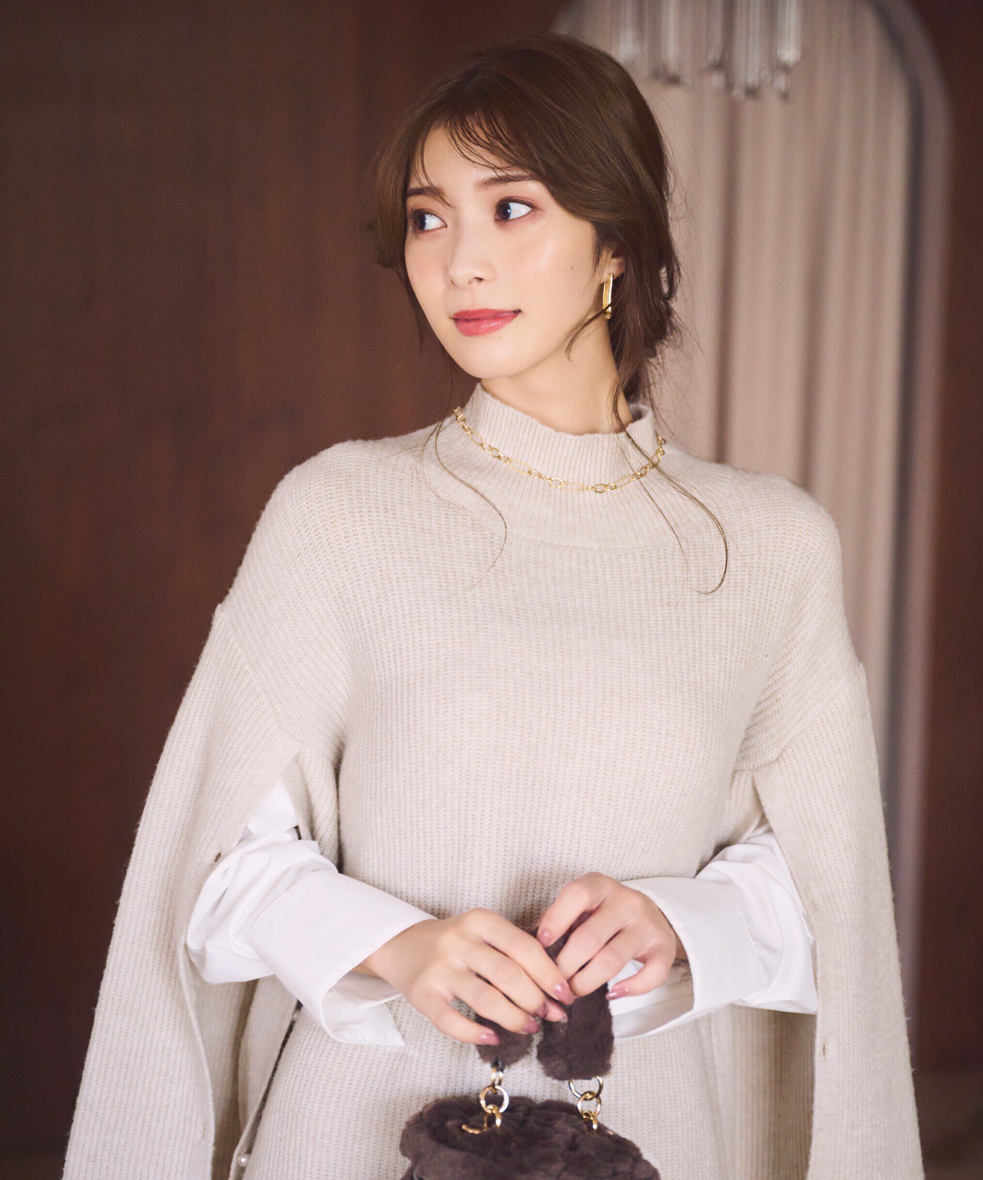 PROPORTION BODY DRESSING「レイヤード風デザインスリーブニットワンピース」|ワンピース|