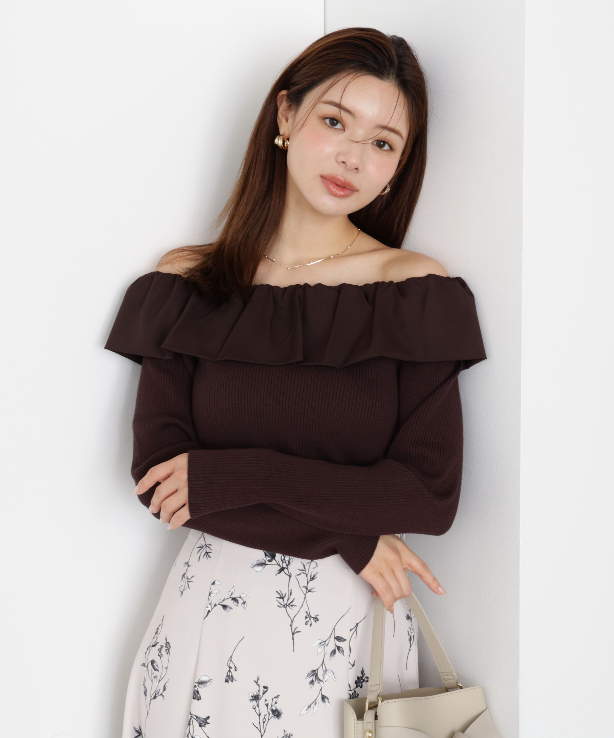 PROPORTION BODY DRESSING「フリルオフショル2wayニット 25AW」|ニット・セーター|