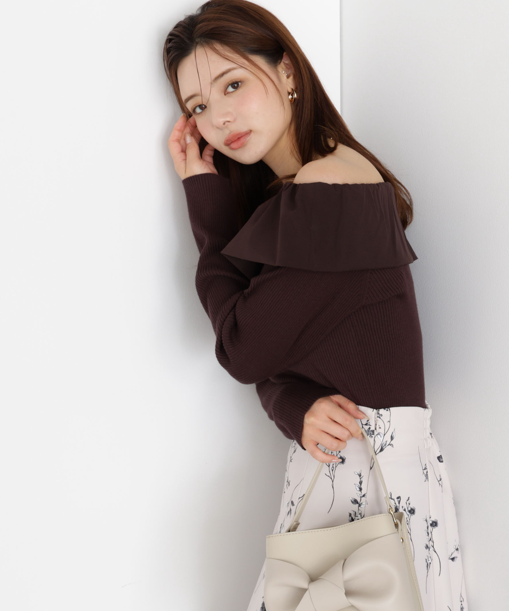 PROPORTION BODY DRESSING「フリルオフショル2wayニット 25AW」|ニット・セーター|