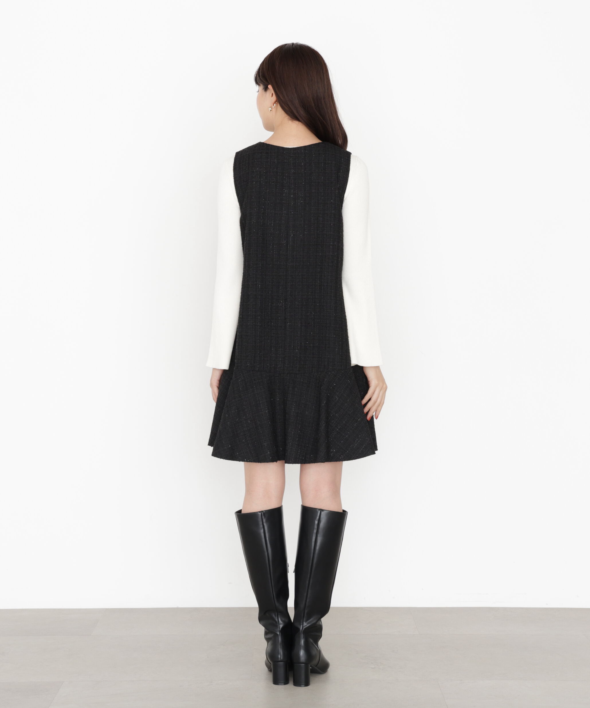 PROPORTION BODY DRESSING「ラメ釦ツイードミニジャンスカ 25AW」|ワンピース|